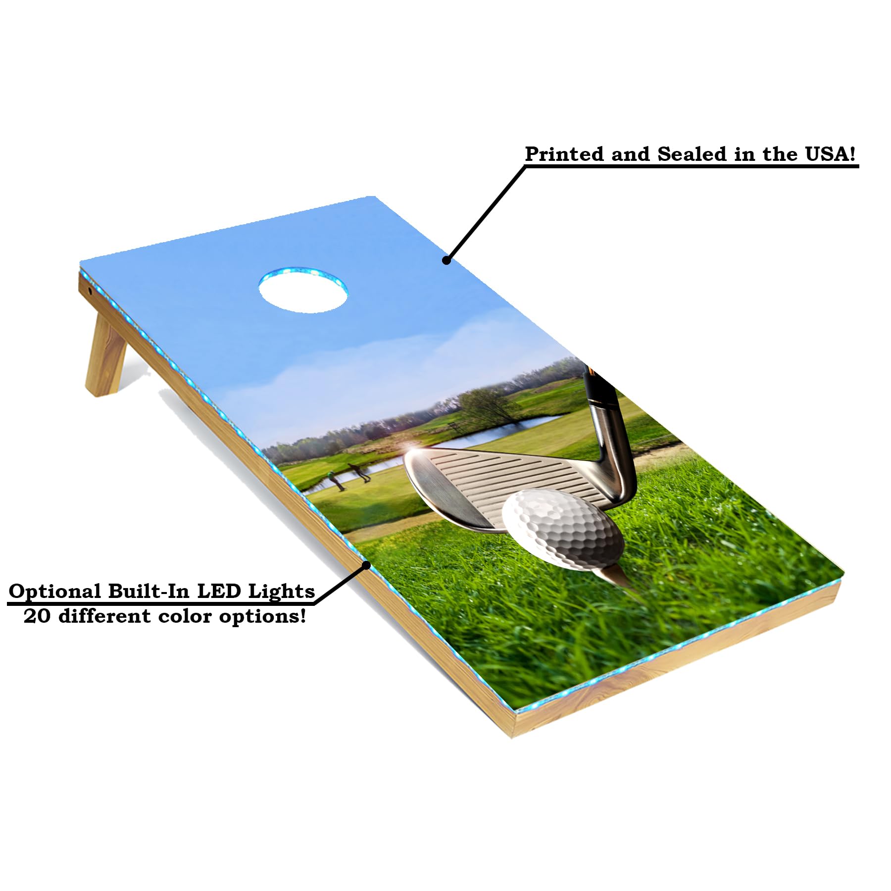 Premium Cornhole Board Set with 8 Bean Bags & Carrying Case - Regulation 4'x2' Size for Backyard, Tailgate & Tournament Play - Lightweight Design with Optional LED Lights for Night Games