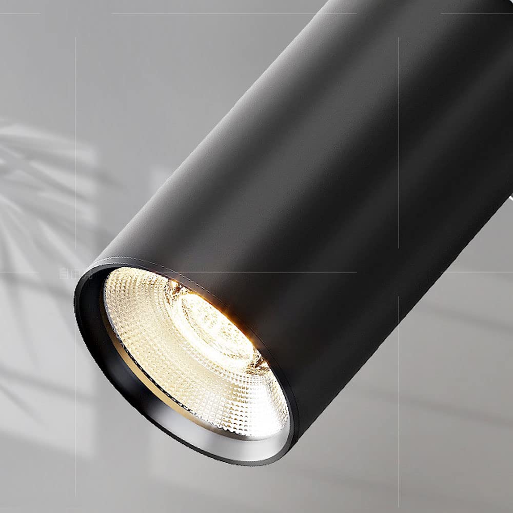 RXPVUXE Adjustable LED Wall Sconce - 9W Modern Cylinder Black Wall Lamp with Hardboard Spotlight, Foldable Design for Bedroom, Living Room & Hallway | Perfect for Reading, Ambient Lighting & Space-Saving Wall Mount