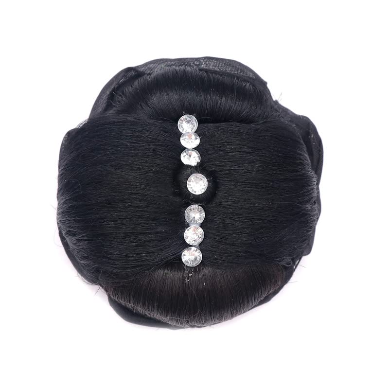 Navjai Hair Bun - Artificial Juda Extension for Women | Hair Decoration & Styling Accessory | StoneWork Nakli Juda (1pc) | Perfect for Weddings, Parties & Everyday Hairstyles