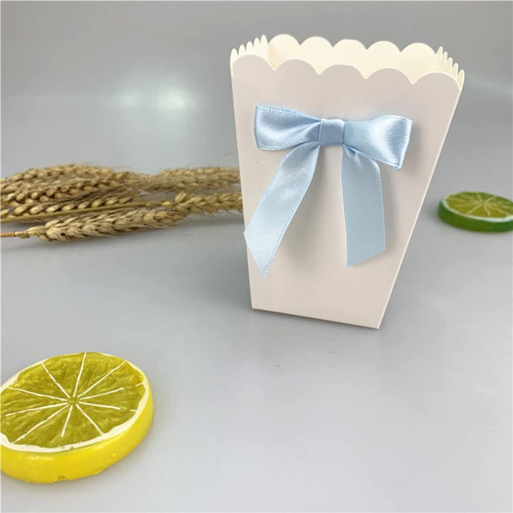 Kisangel 12-Piece Movie Theater Popcorn Box Set - Reusable Snack Containers for Candy, Popcorn & Treats with Decorative Blue Bow | Perfect for Parties, Movie Nights & Home Decor
