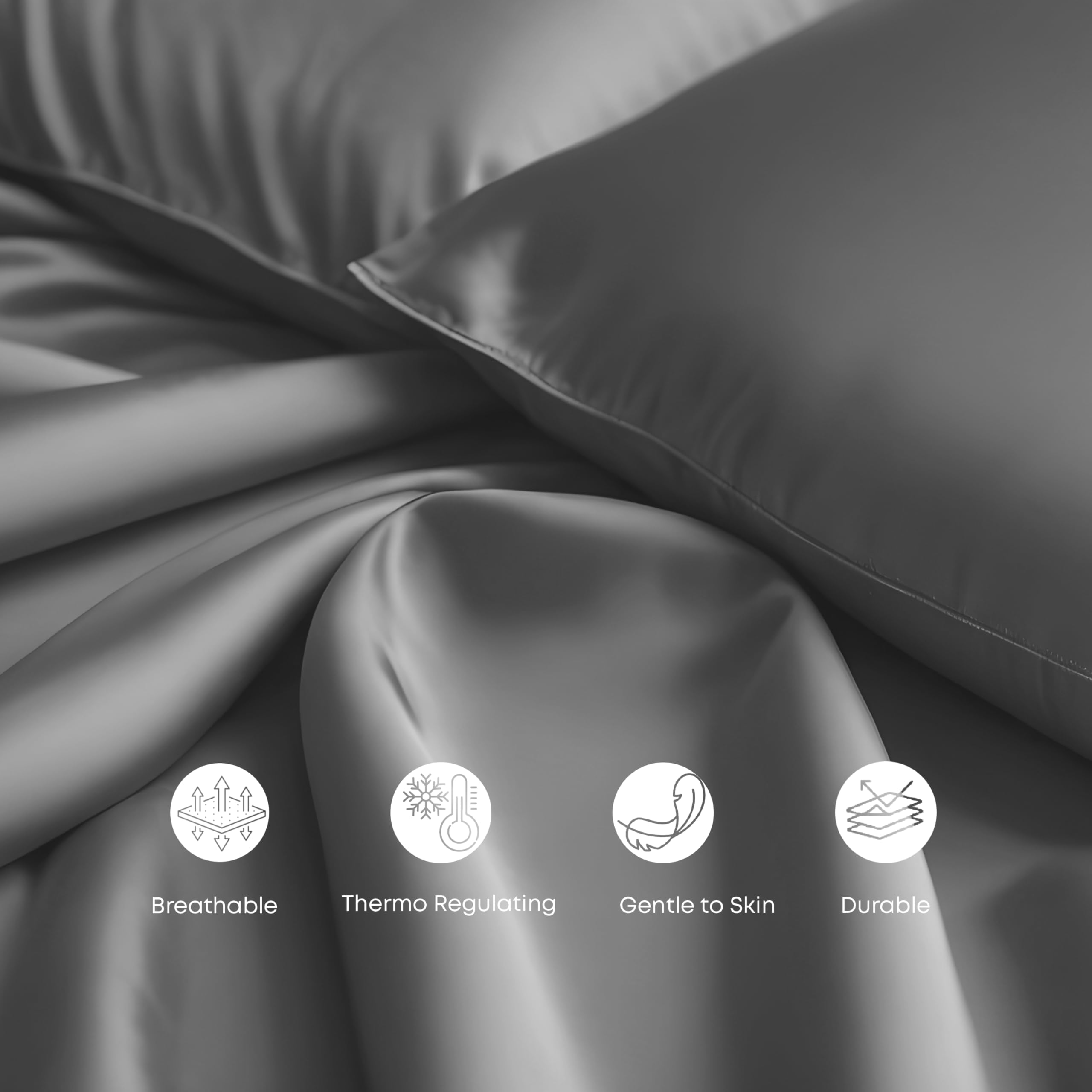 Premium Cooling California King Flat Sheet - 100% Bamboo Rayon Bed Sheet, Ultra Soft & Breathable, Light Grey (Cal King) | Perfect for Hot Sleepers & Luxury Bedroom Decor