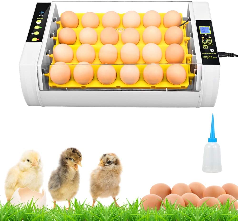 Estink 24 Egg Incubator - Automatic Digital Poultry Hatchery Machine with Temperature Control & LED Display for Chicken, Duck, and Chick Eggs | Perfect for Home Poultry Farming, School Projects, and Backyard Hatching