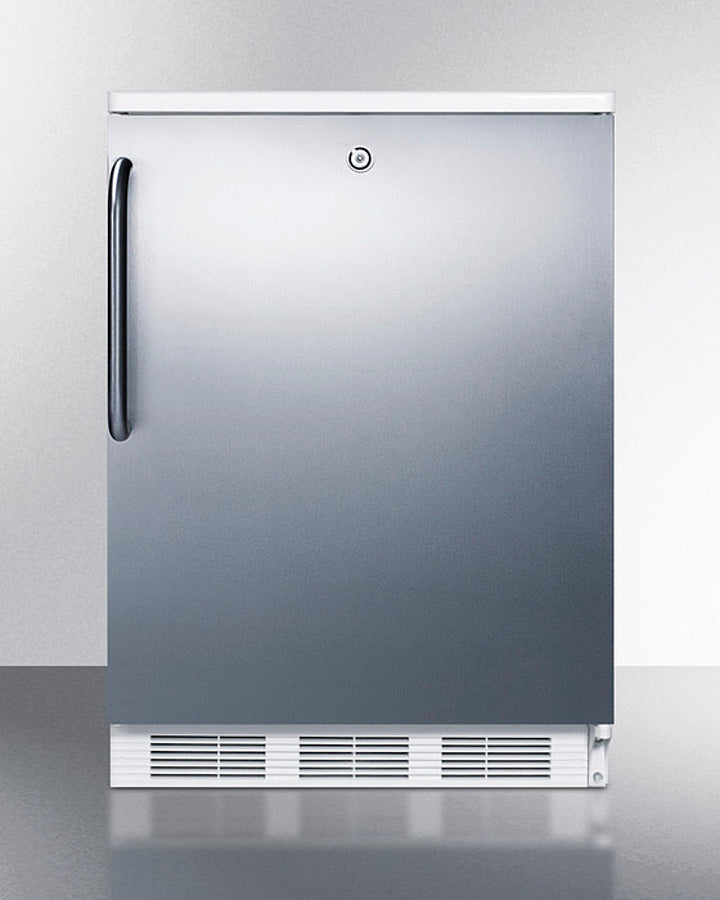 Accucold 24 Inch Wide Built-In All Refrigerator with Towel Bar Handle - FF6LWBI7SSTB - Perfect for Kitchens, Basements, and Home Bars
