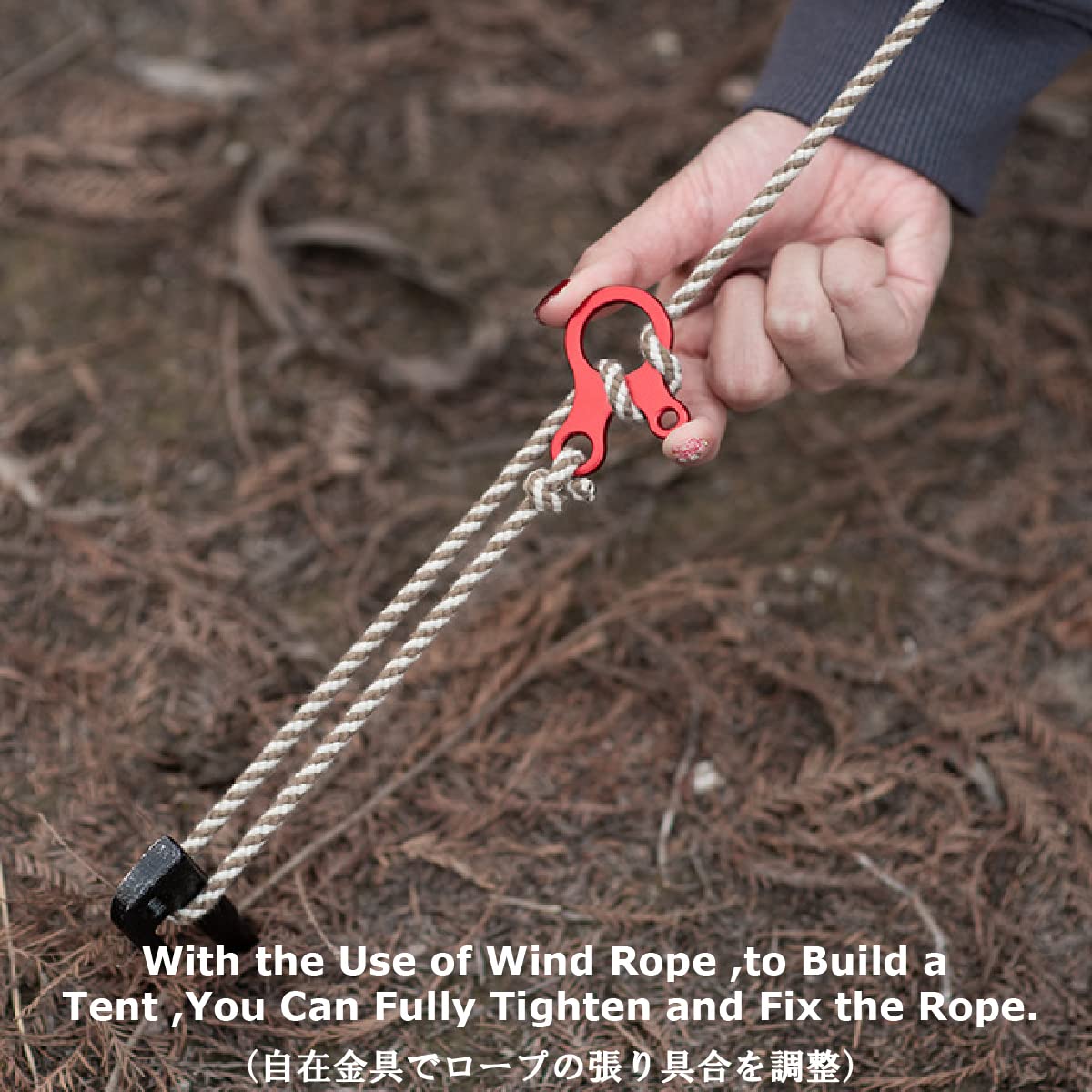 YAPJEB Reflective Camping Rope - High-Strength Tent Guylines with Aluminum Cord Tensioner | Durable Nylon Cord for Tent, Tarp, Canopy & Backpacking | Perfect for Outdoor Adventures, Hiking & Emergency Shelter Setup