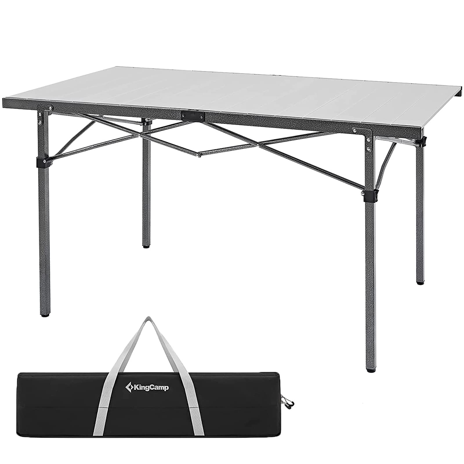 KingCamp Aluminum Folding Camp Table - Lightweight Portable Roll Up Outdoor Picnic Table for Camping, Hiking, BBQ, Beach & Backyard Use