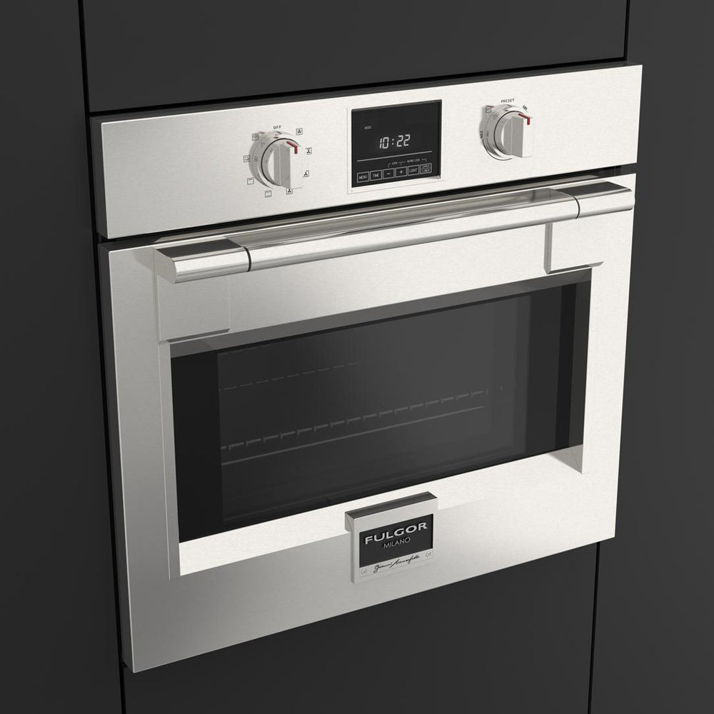 Fulgor Milano 30 Inch Stainless Steel Built-In Single Electric Wall Oven - F6PSP30S1 | Perfect for Modern Kitchens, Baking, Roasting & Gourmet Cooking