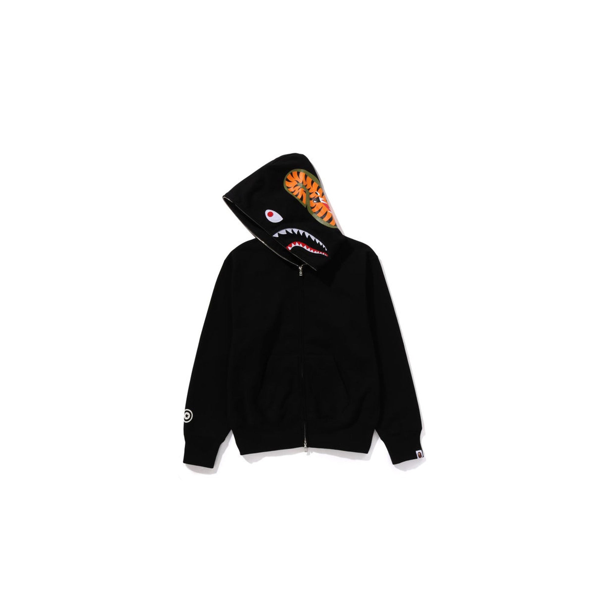 BAPE Tiger Full Zip Hoodie for Men - Black Streetwear Fashion Hooded Sweatshirt | Urban Style, Casual Wear, Hip-Hop Outfit