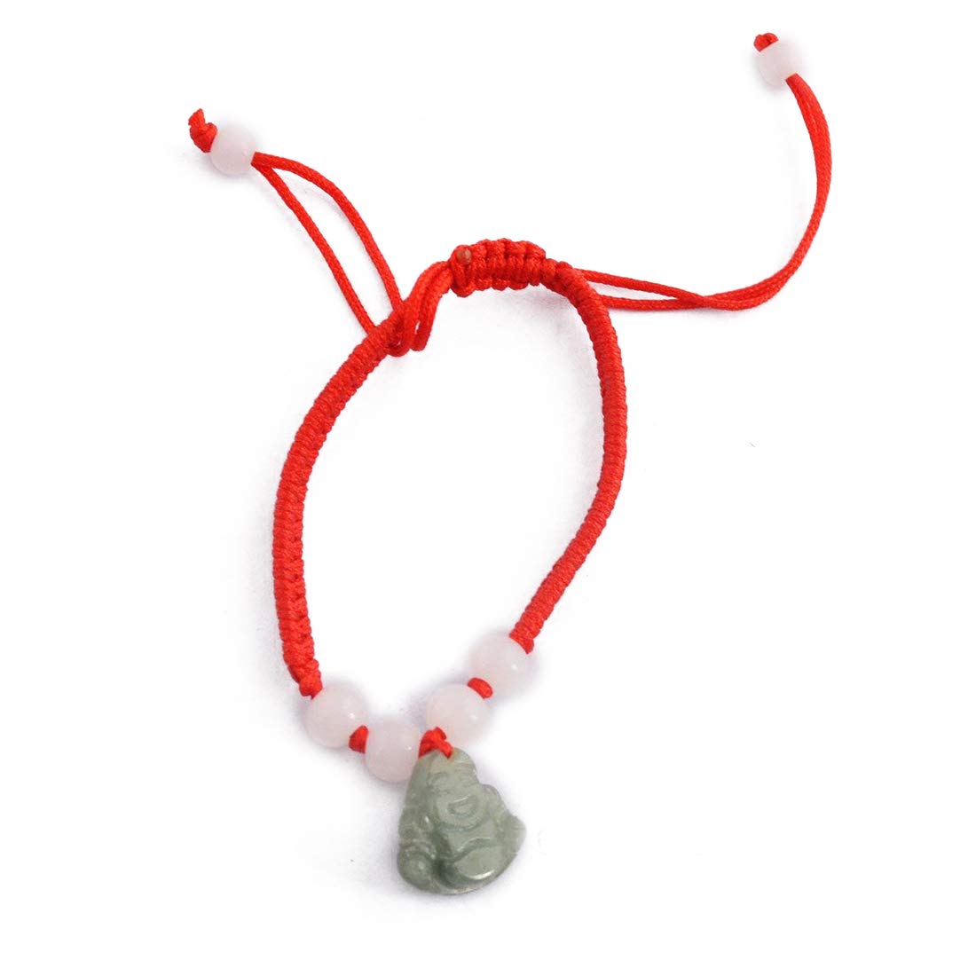 Authentic Feng Shui Kabbalah Red String Bracelet with Jade Laughing Buddha - Lucky Charm for Protection & Good Fortune | Includes Free Red String Bracelet | Perfect for Spiritual Healing, Meditation & Positive Energy (SKU: M1078)