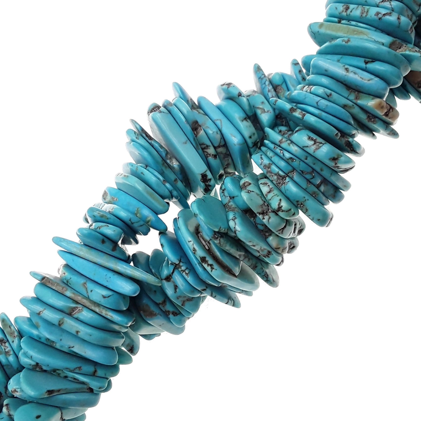 Blue Magnesite Turquoise Graduated Slice Discs Beads 10-20mm 15.5 Inch Strand for Jewelry Making, DIY Bracelets & Necklaces - Natural Stone Beads for Boho Style Accessories
