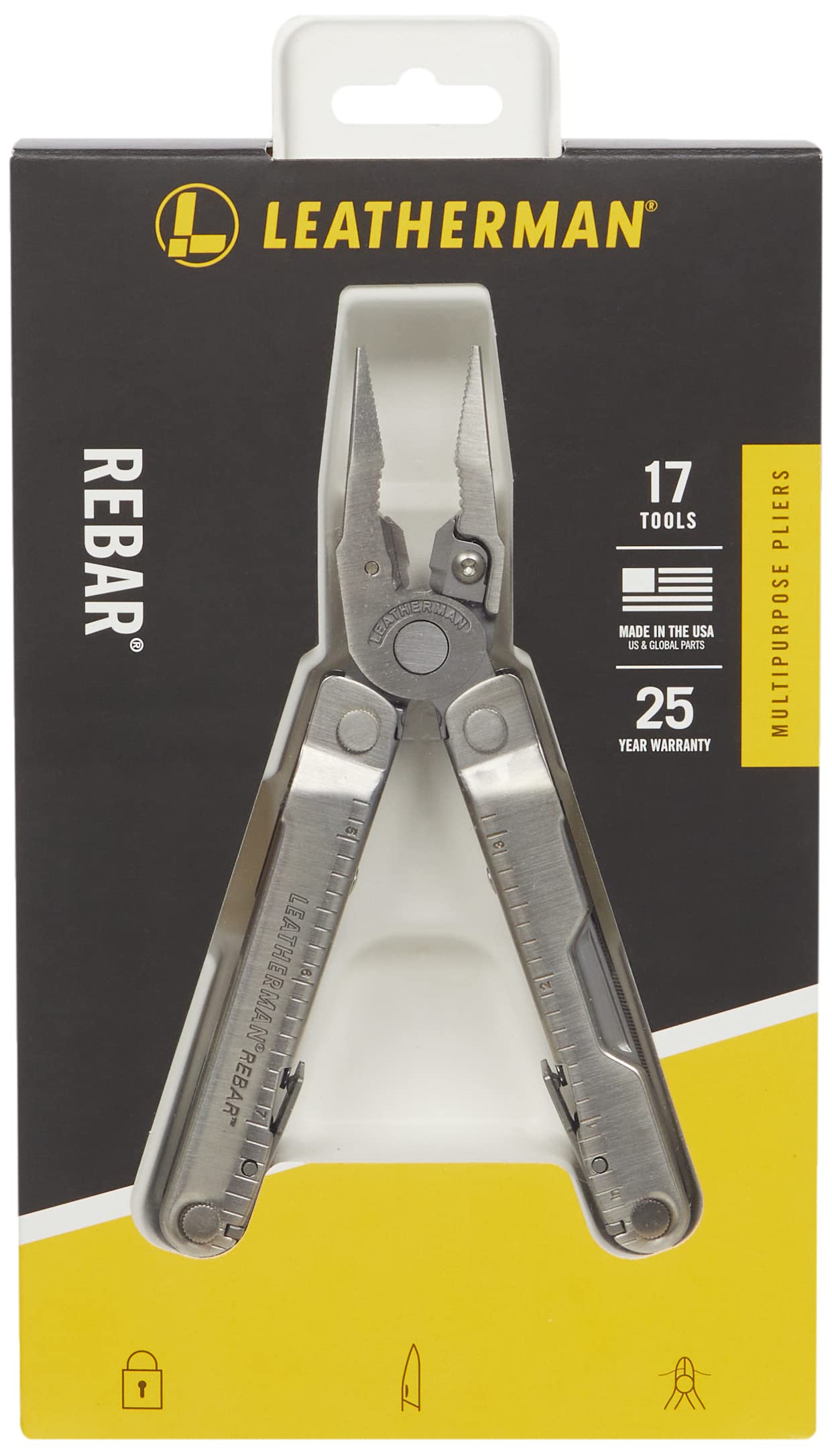 LEATHERMAN Rebar Multitool - 17-in-1 Stainless Steel Multi-Tool with Premium Replaceable Wire Cutters, Saw & Leather Sheath | Perfect for Camping, Hiking, Survival & Everyday Carry (EDC)