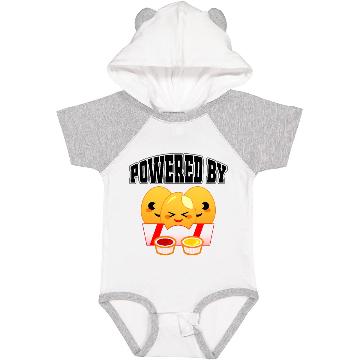 Inktastic Powered by Chicken Nuggets Baby Bodysuit - Cute & Comfortable Infant Onesie for Boys & Girls | Perfect for Playtime, Daycare & Family Photos