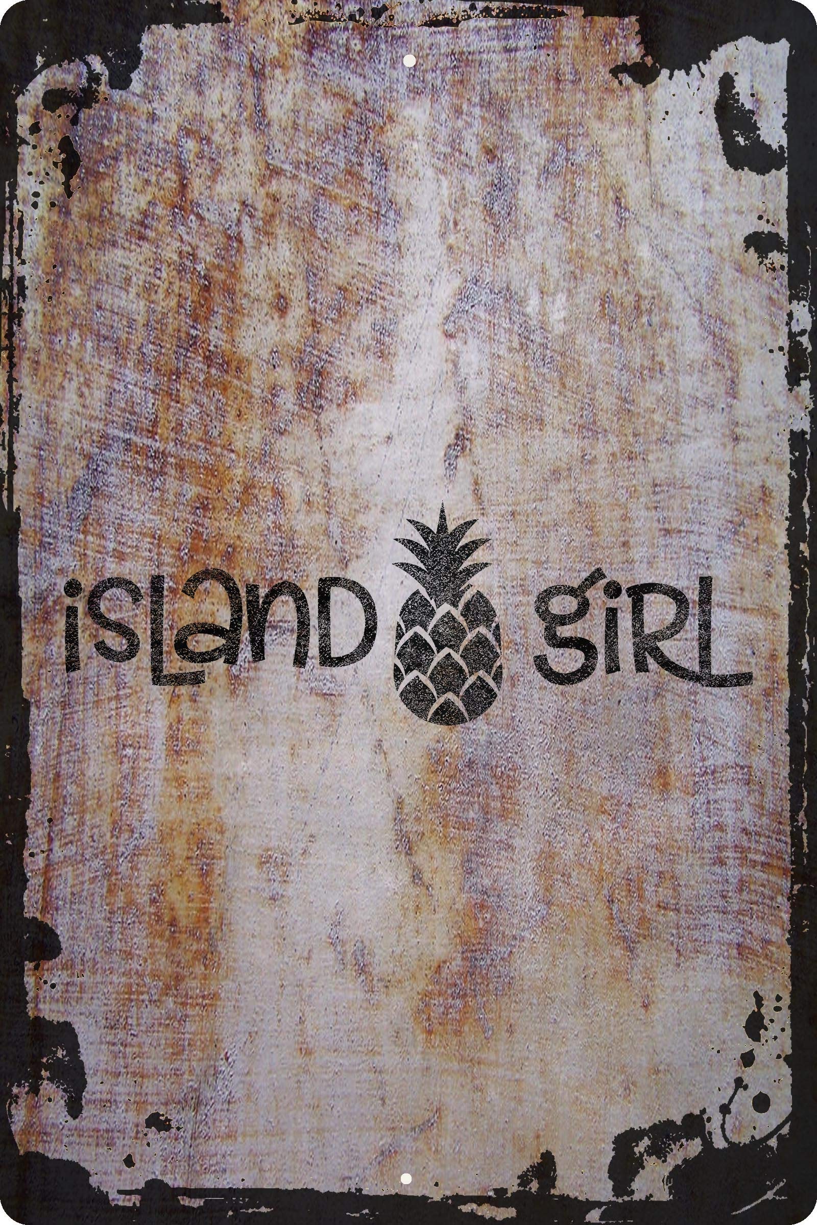 Pineapple Beach Wall Sign - Island Girl Sunshine Woman Chill Vacation Decor - Funny Canvas Art Print for Home, Office & Gifts - Perfect for Beach House, Tropical Room & Vacation Themed Spaces