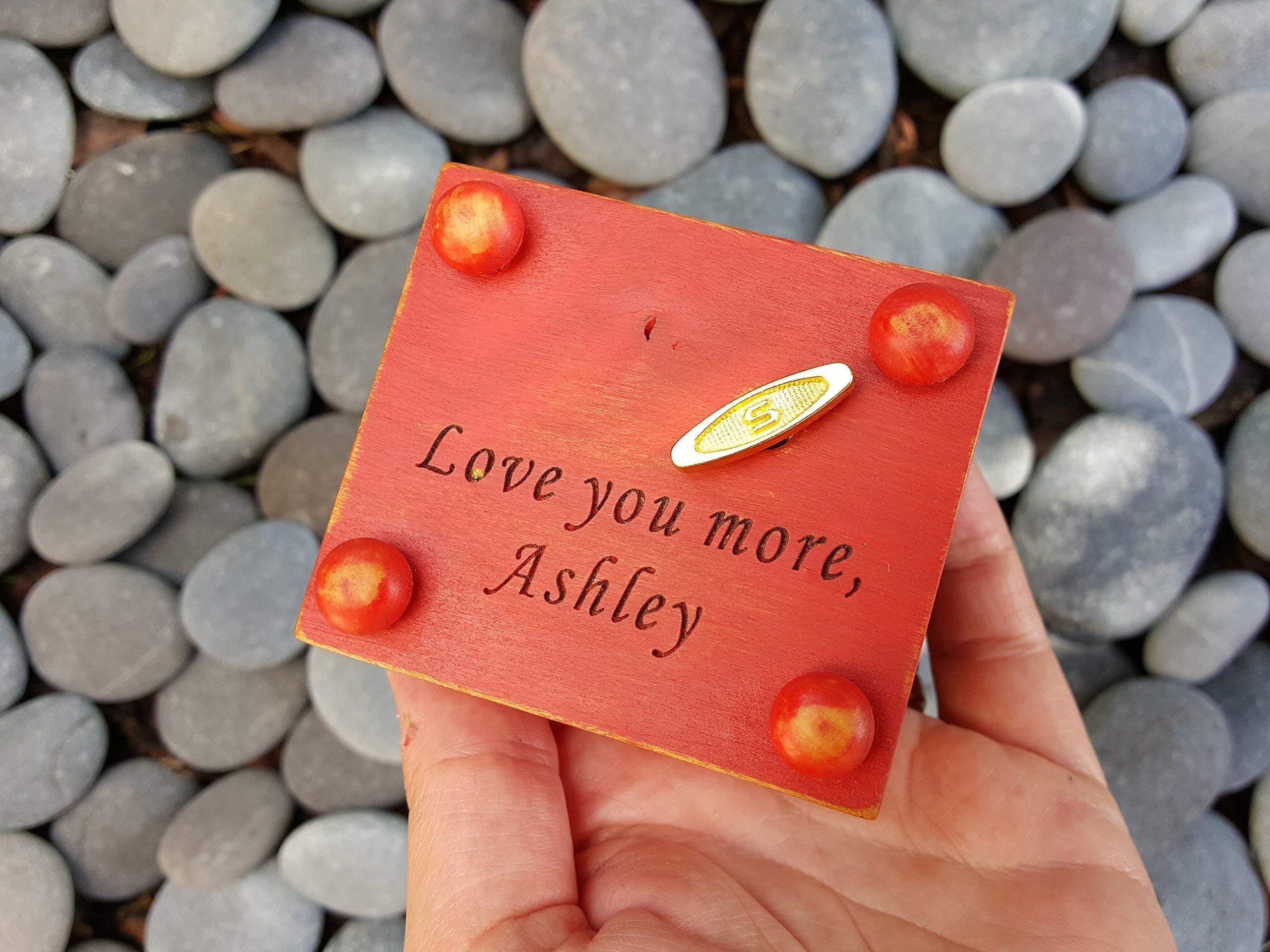 Custom Handmade Music Box - To The Moon and Back with Moon & Stars Design | Plays 