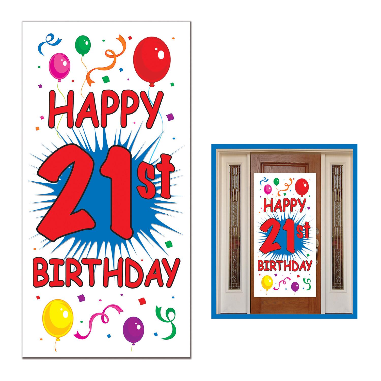 12 Pack Beistle 21st Birthday Party Door Covers - Multicolor Decorations for 21st Birthday Celebrations, Parties & Special Events