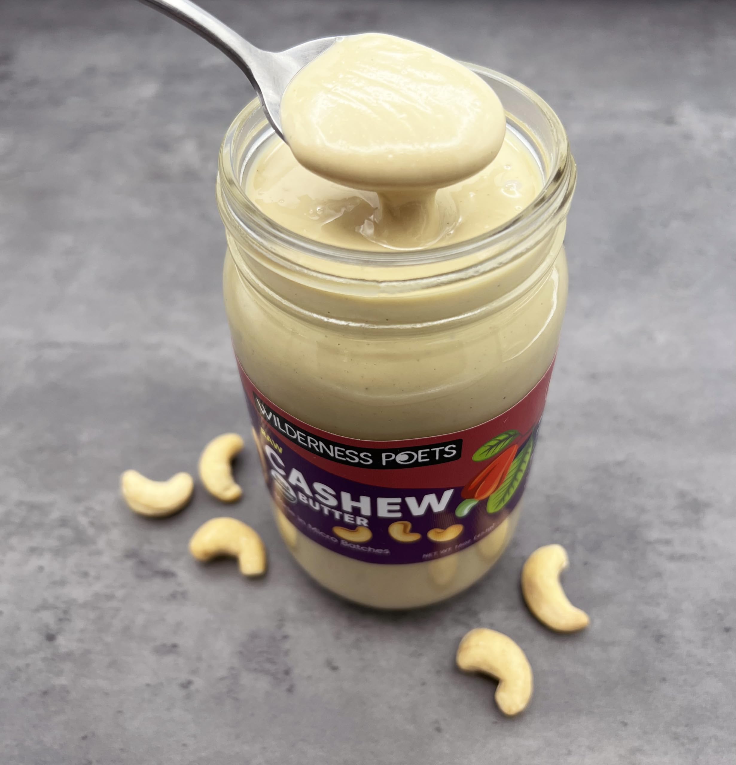 Organic Raw Cashew Butter by Wilderness Poets - 5 Gallon (40 lb, 640 oz) | Vegan, Gluten-Free Nut Butter for Smoothies, Baking & Healthy Snacks