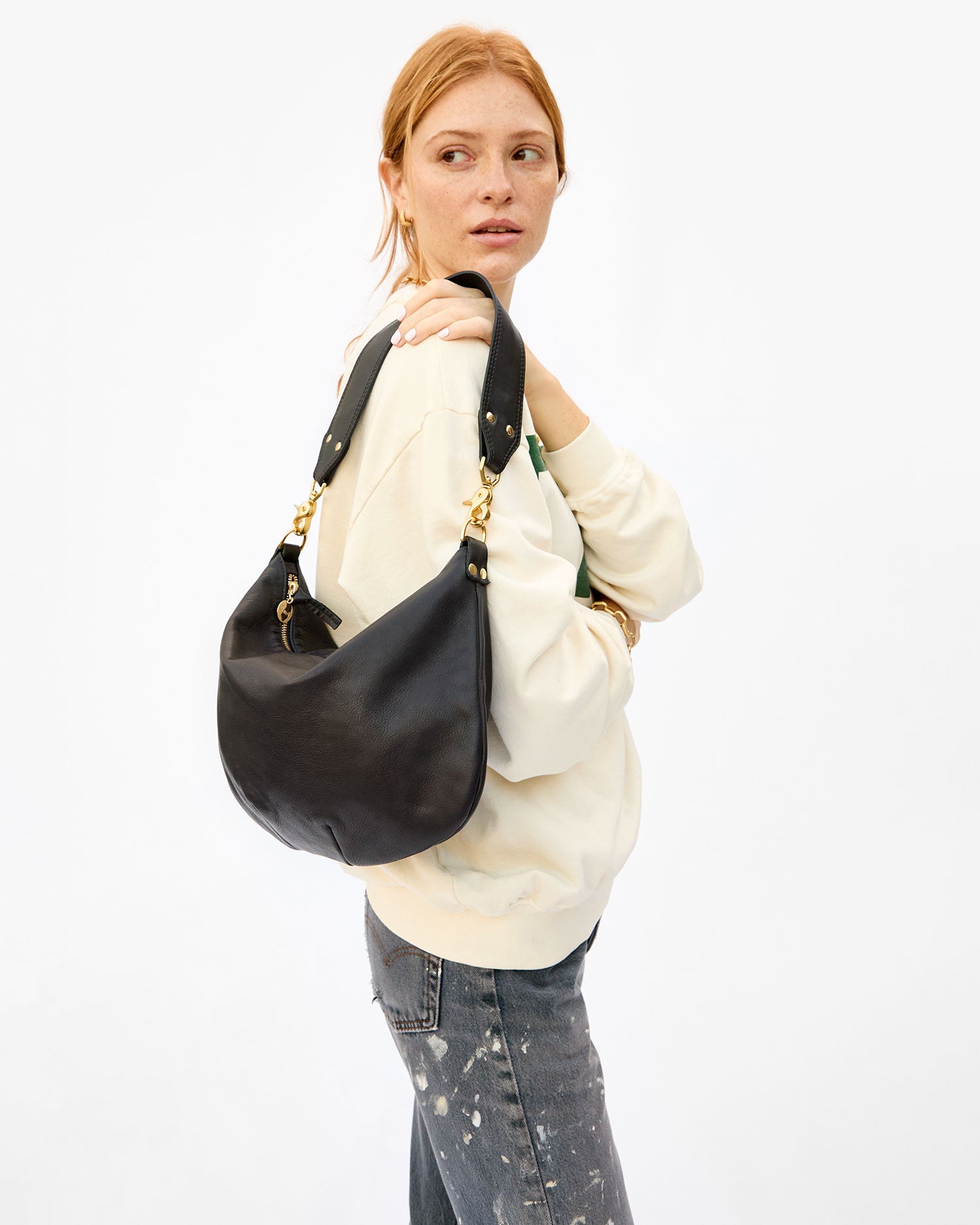 Premium Moyen M Black Leather Handbag - Stylish & Durable for Women's Daily Use, Work & Evening Events