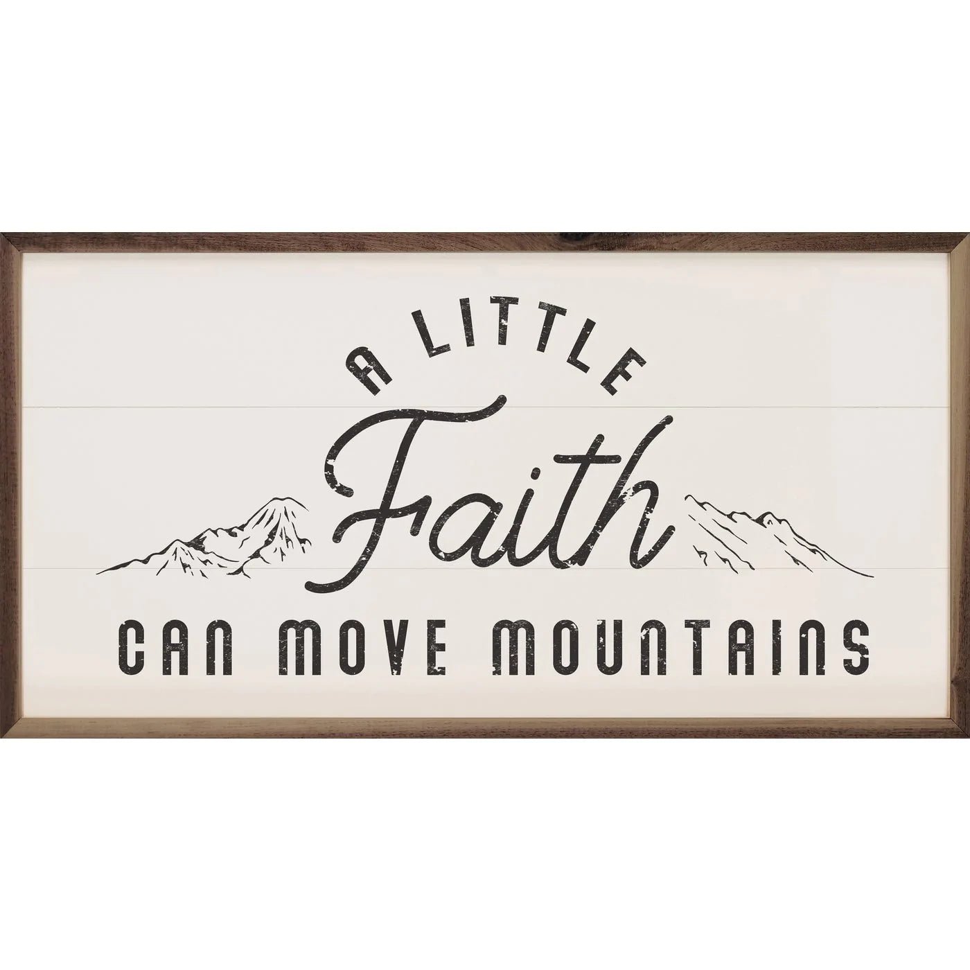 Inspiring 'A Little Faith Can Move Mountains' Wood Framed Wall Art - Motivational Home & Office Decor for Living Room, Bedroom or Workspace