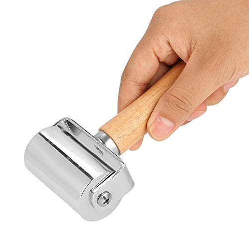 Premium Leatherworking Roller - 60mm Carbon Steel Leather Press Roller with Wooden Handle for Leathercrafting, DIY Projects & Leather Glue Application - Perfect for Leather Stamping, Embossing & Crafting Accessories