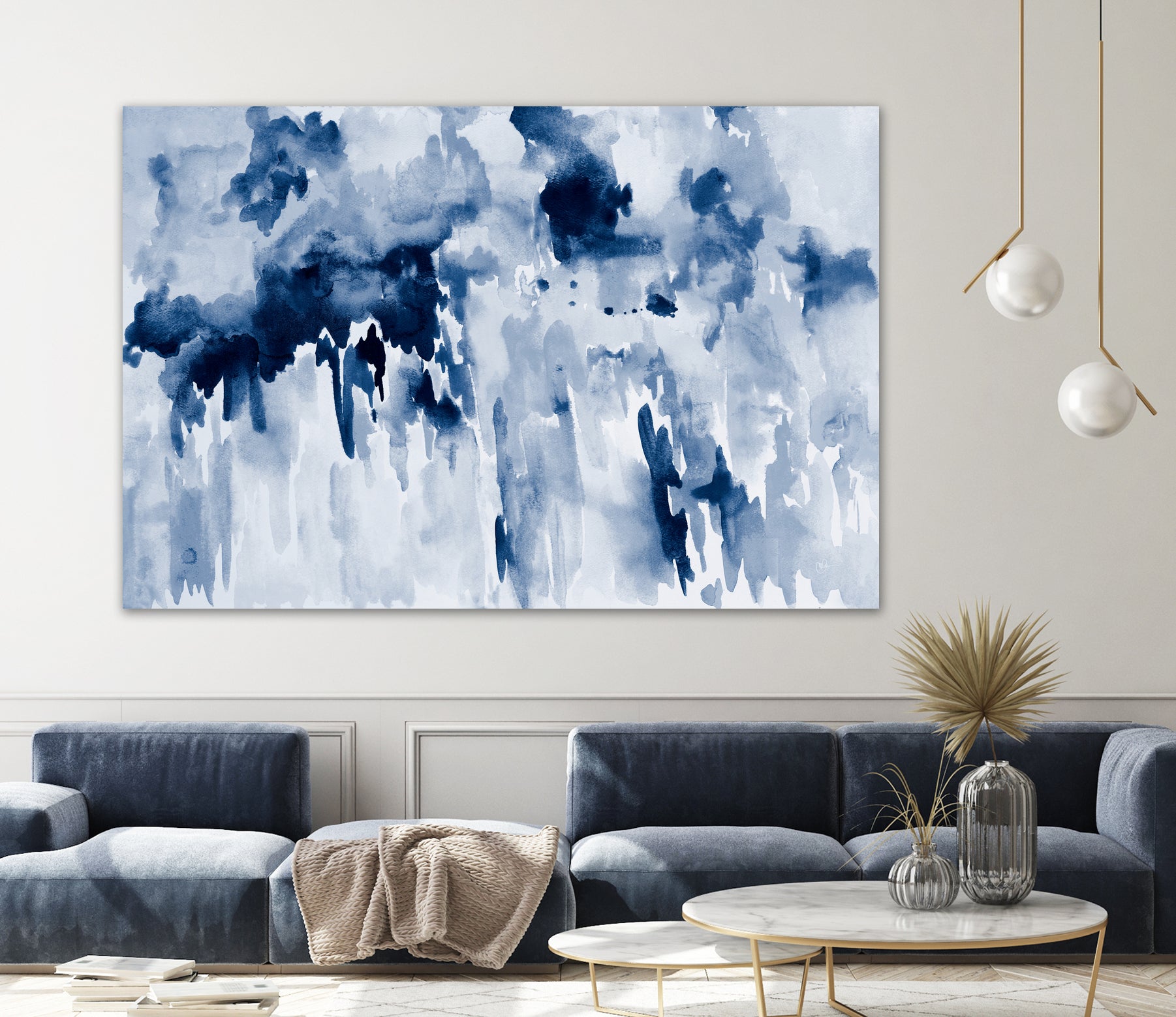 Blueberry Splatter Abstract Art Print - Modern Wall Decor for Living Room, Bedroom & Office - Unique Handmade Canvas Painting for Home & Gifts