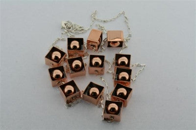 Elegant Copper Framed Balls & Sterling Silver Necklace - Perfect for Women's Jewelry, Gift Giving, and Special Occasions