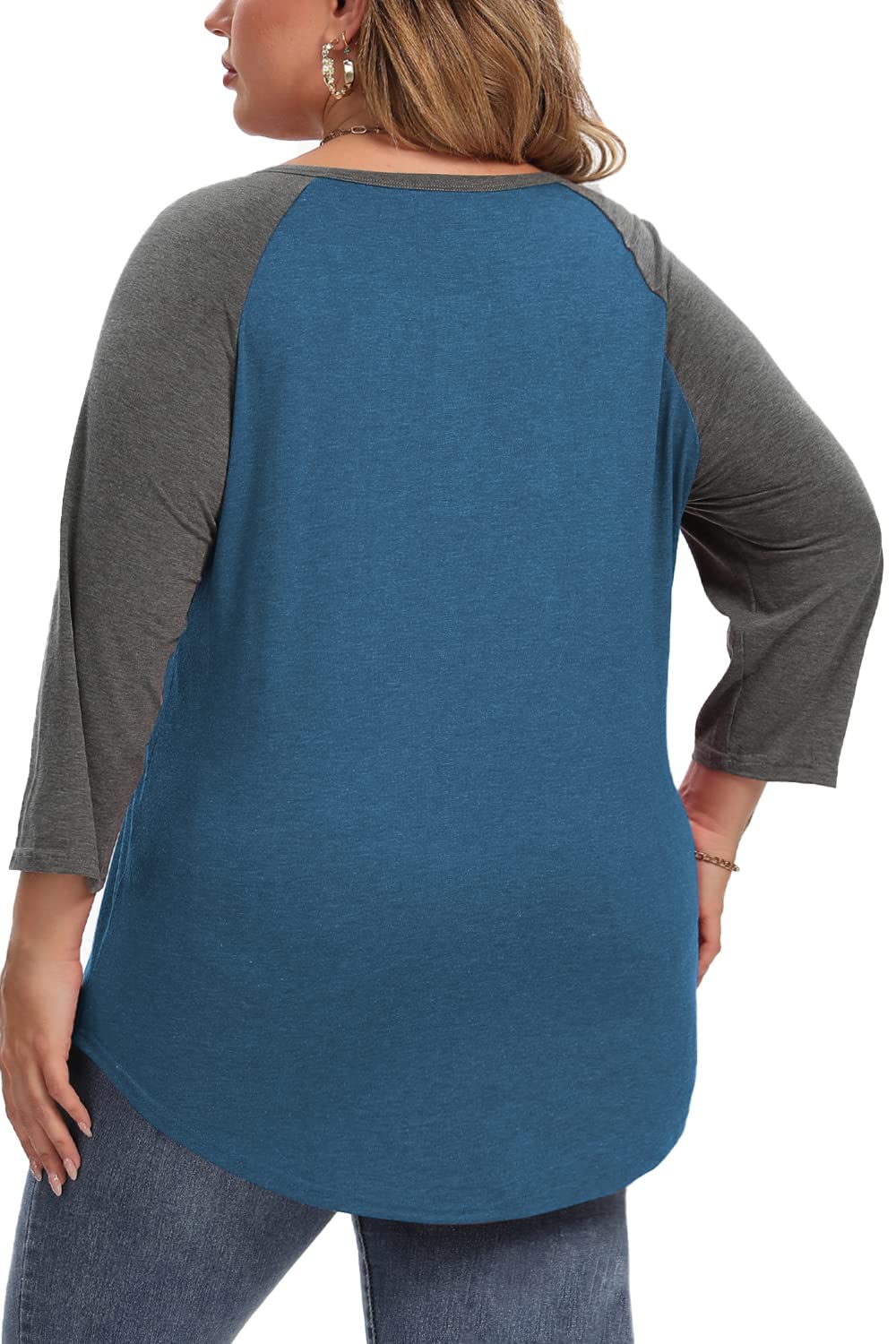 Plus Size Women's Summer Tops - 3/4 Sleeve V-Neck Button Down Blouses for Casual & Office Wear | Flattering & Comfortable