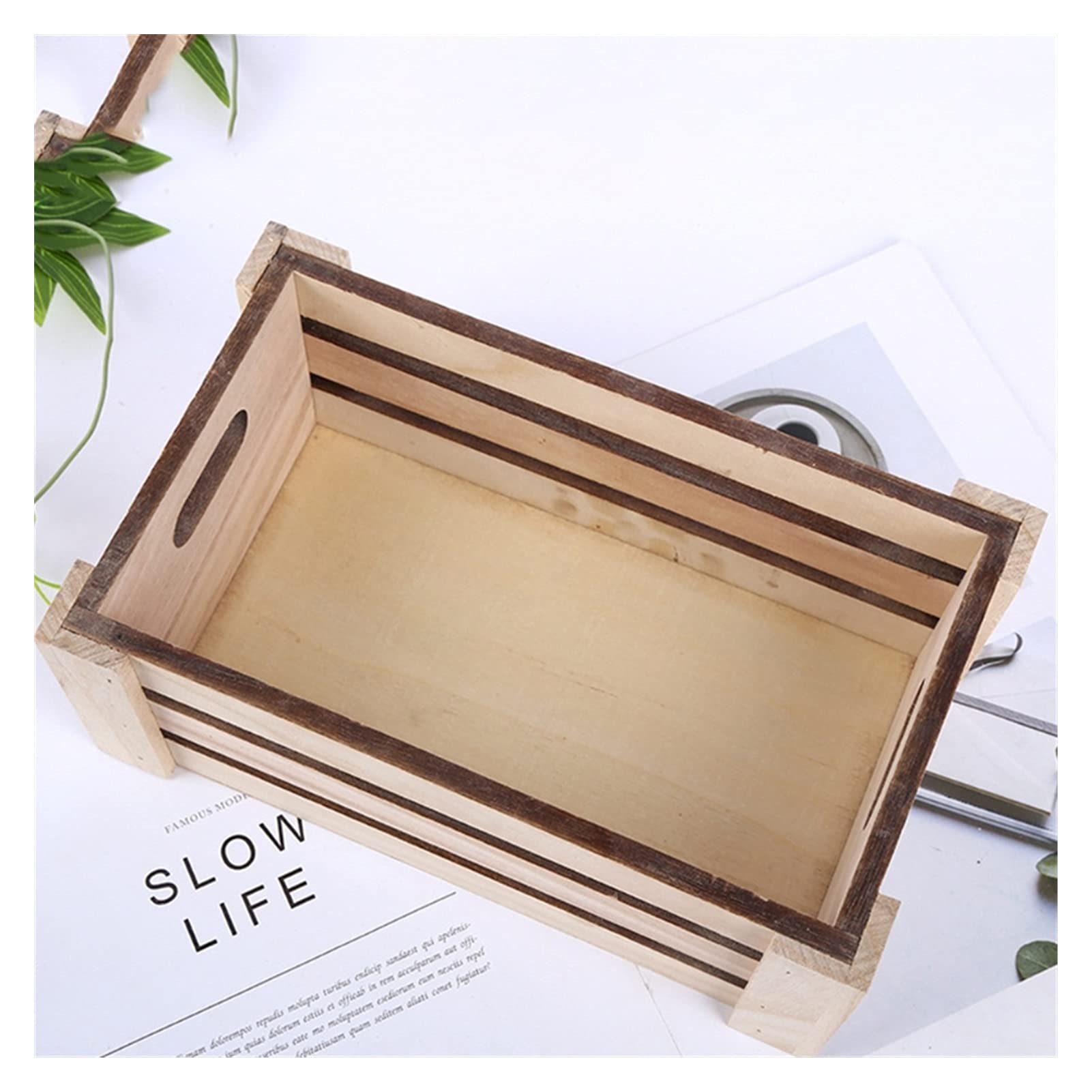 Handmade Wooden Storage Basket - Rectangular Desktop Organizer Box for Toys & Sundries, Small Size - Perfect for Home Office & Kids Room Organization