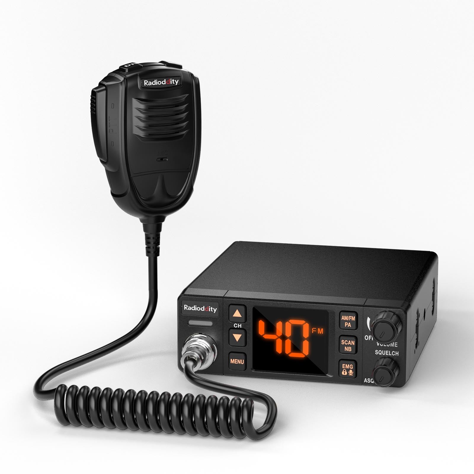 Radioddity CB 606 / CB 606 Pro CB Radio - 4W Power, AM/FM/PA Modes, 2.2’’ LCD Display, Instant Channel 9/19, NB/ASQ/SQ, 40 Channels | Perfect for Trucking, Off-Roading & Emergency Communication