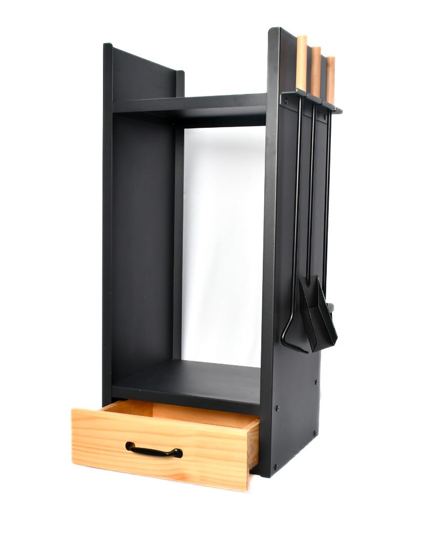 The Rack Co. Heavy Duty Firewood Rack with Fireplace Tool Set - Outdoor/Indoor Wood Storage Holder for Fireplace, Patio, and Camping Use