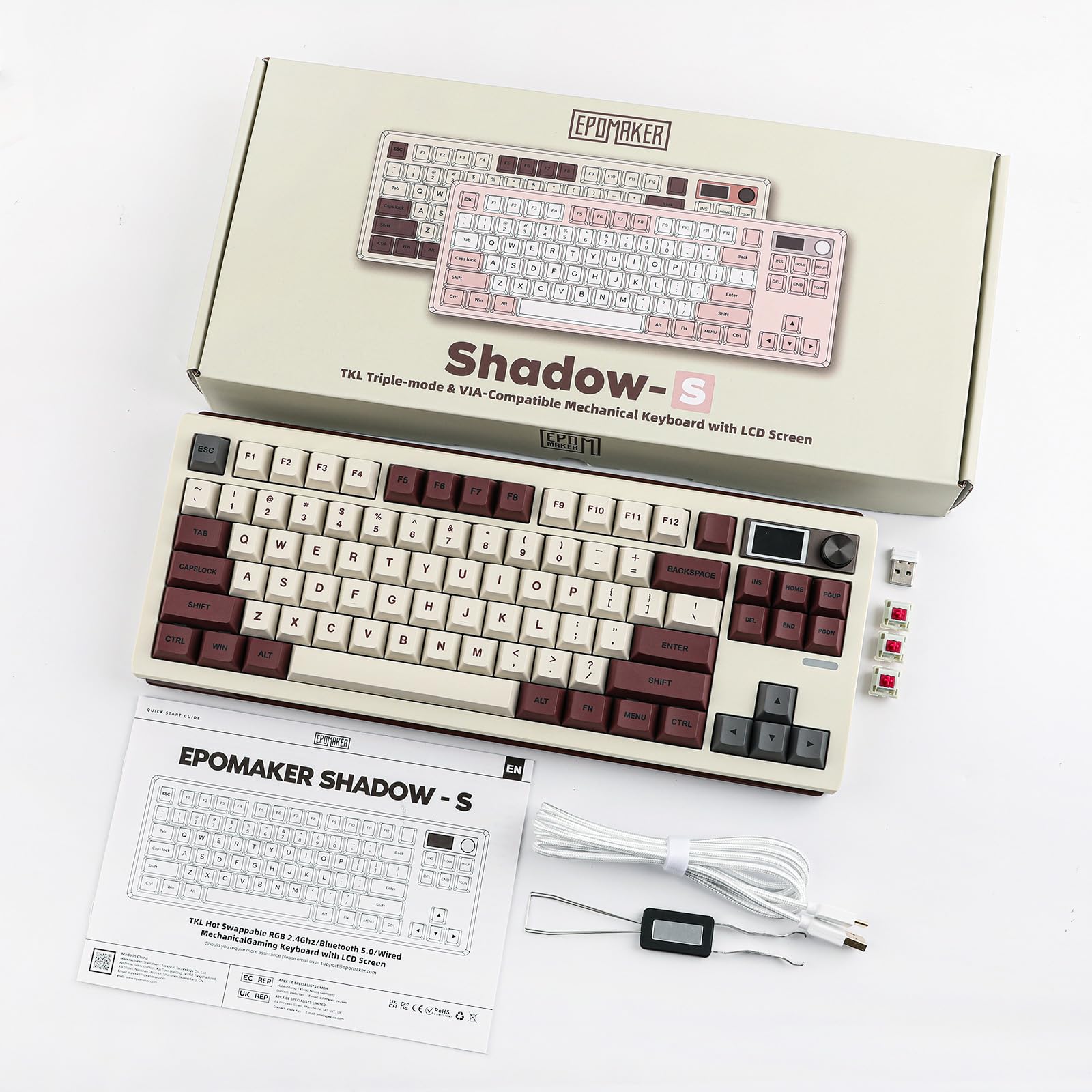 EPOMAKER Shadow-S VIA Wireless Gaming Keyboard - Gasket Mount Mechanical Keyboard with 1.14