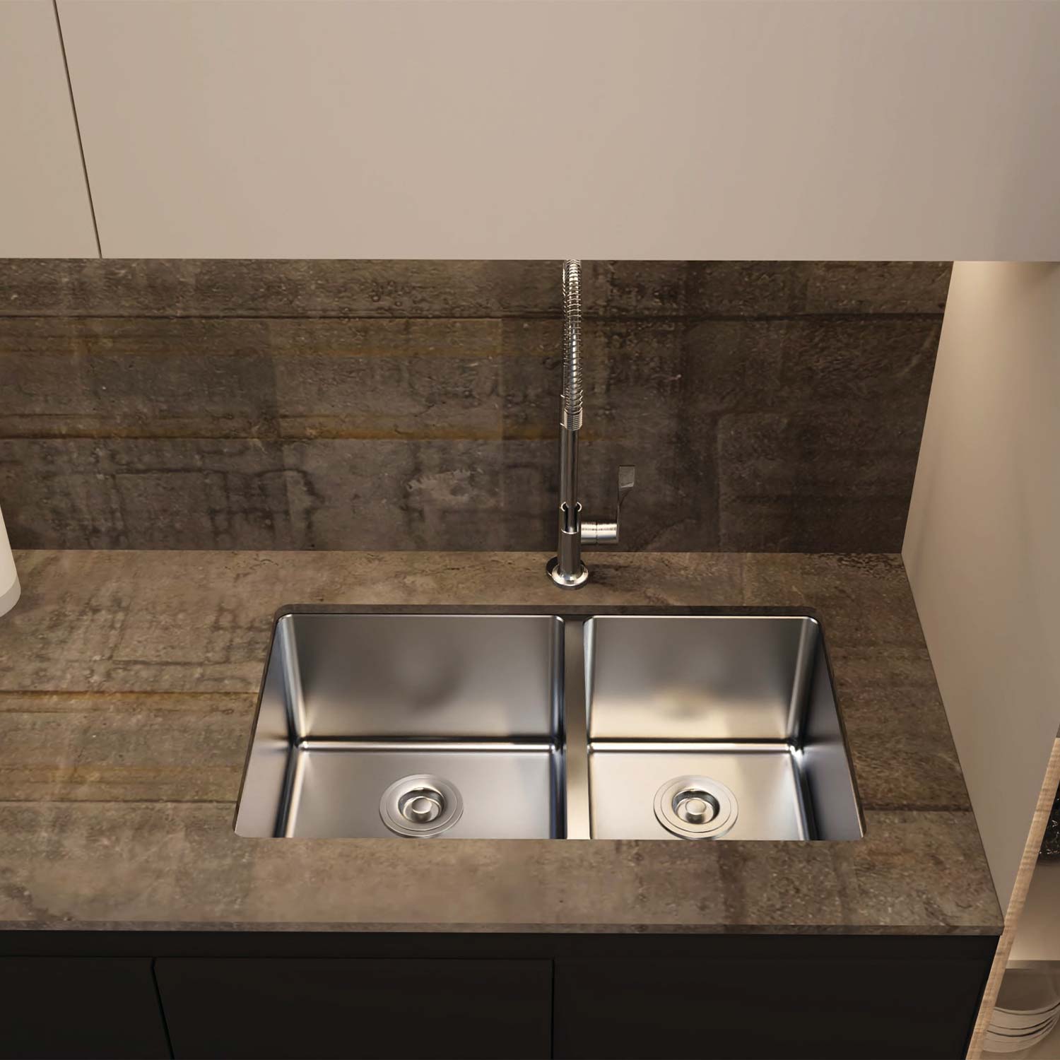 Premium 18G Stainless Steel 60/40 Double Bowl Undermount Kitchen Sink - 32