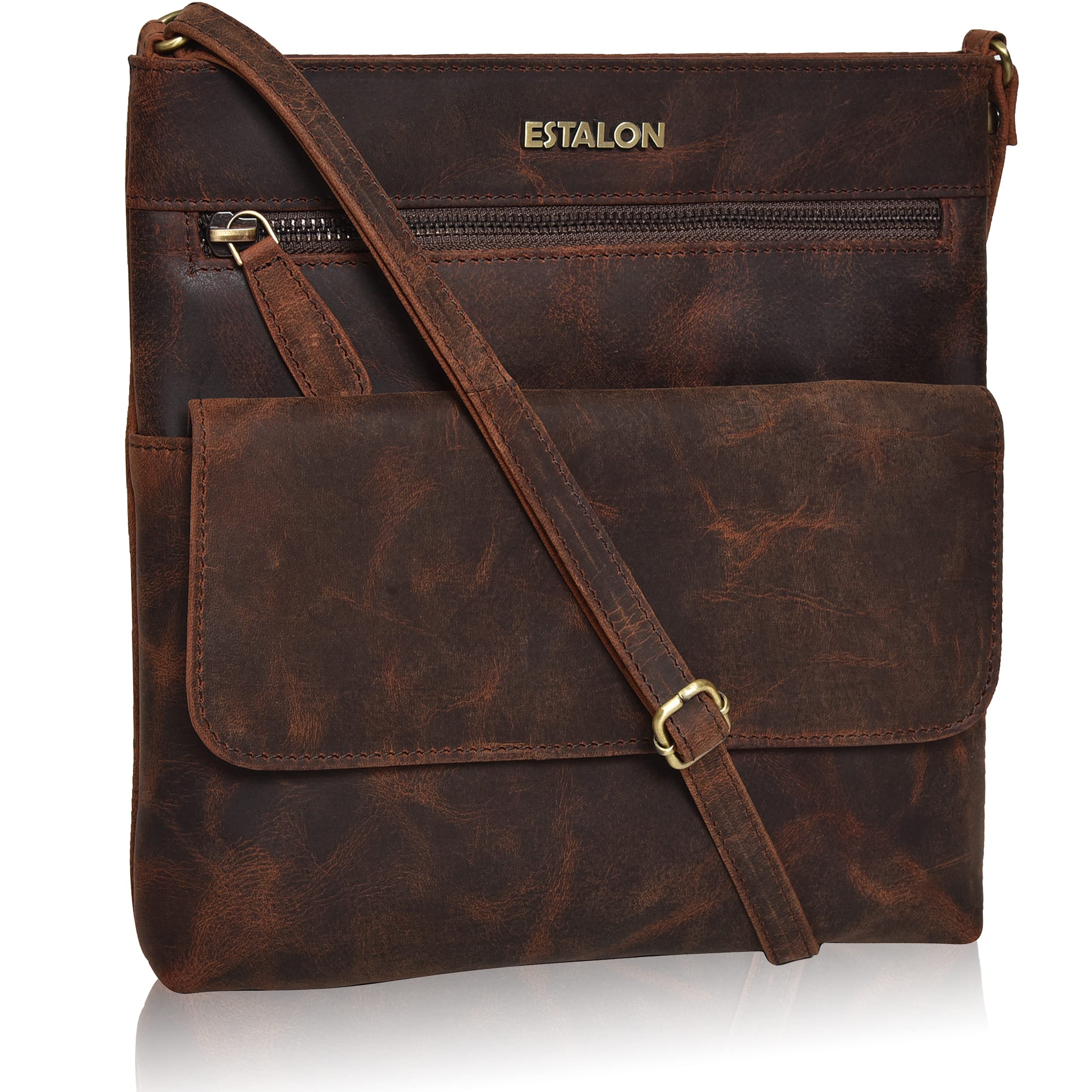 ESTALON Genuine Leather Crossbody Bags for Women - Stylish Shoulder Sling Handbag Purse with Soft Leather, Perfect for Daily Use, Travel & Christmas Gifts