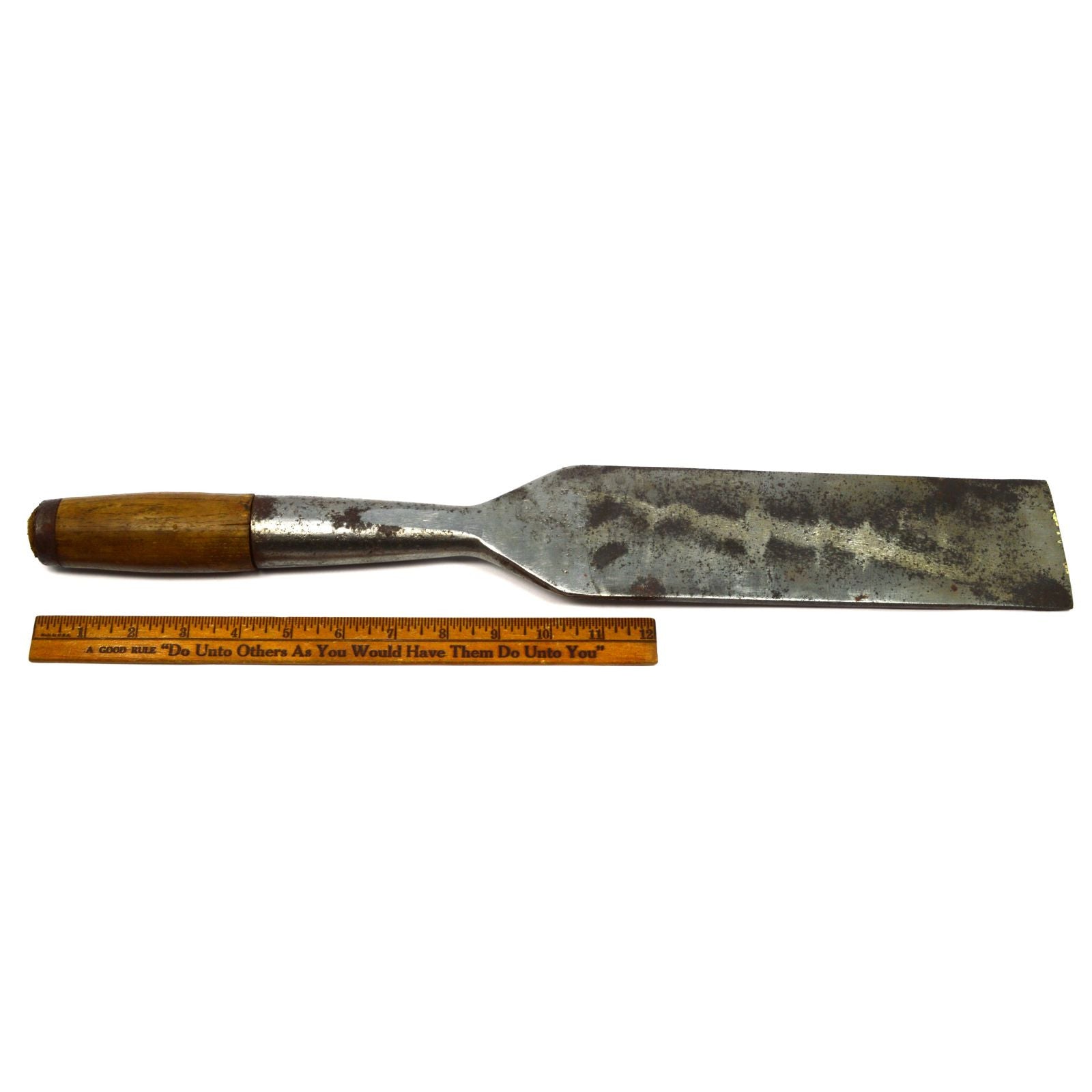 Vintage WM BEATTY & SON 3 Slick Wood Handle Timber Chisel Tool - Rare Antique Carpenter Tool for Woodworking & Timber Framing