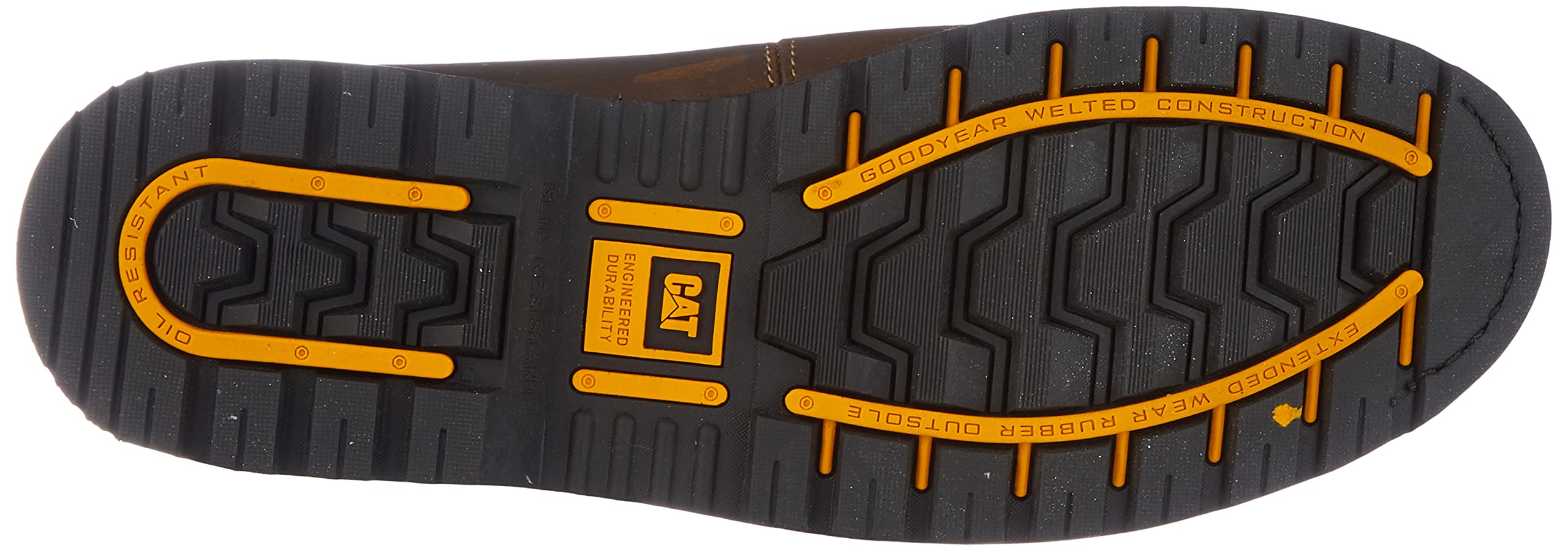 Cat Footwear Men's Safety Boots - Steel Toe Work Boots for Construction & Industrial Use, UK Size 6 (US Size 7) - Durable Slip Resistant Shoes for Outdoor Work & Heavy Duty Jobs