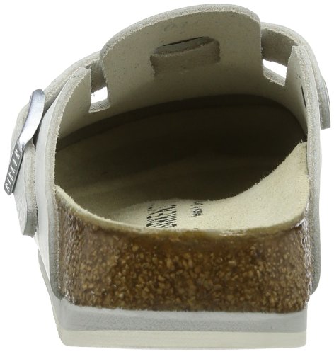 Birkenstock Women's Boston Soft Footbed Clogs - Iron Oil Leather Narrow Fit (EU 36) | Comfortable Slip-On Shoes for Nurses, Chefs & Home Use