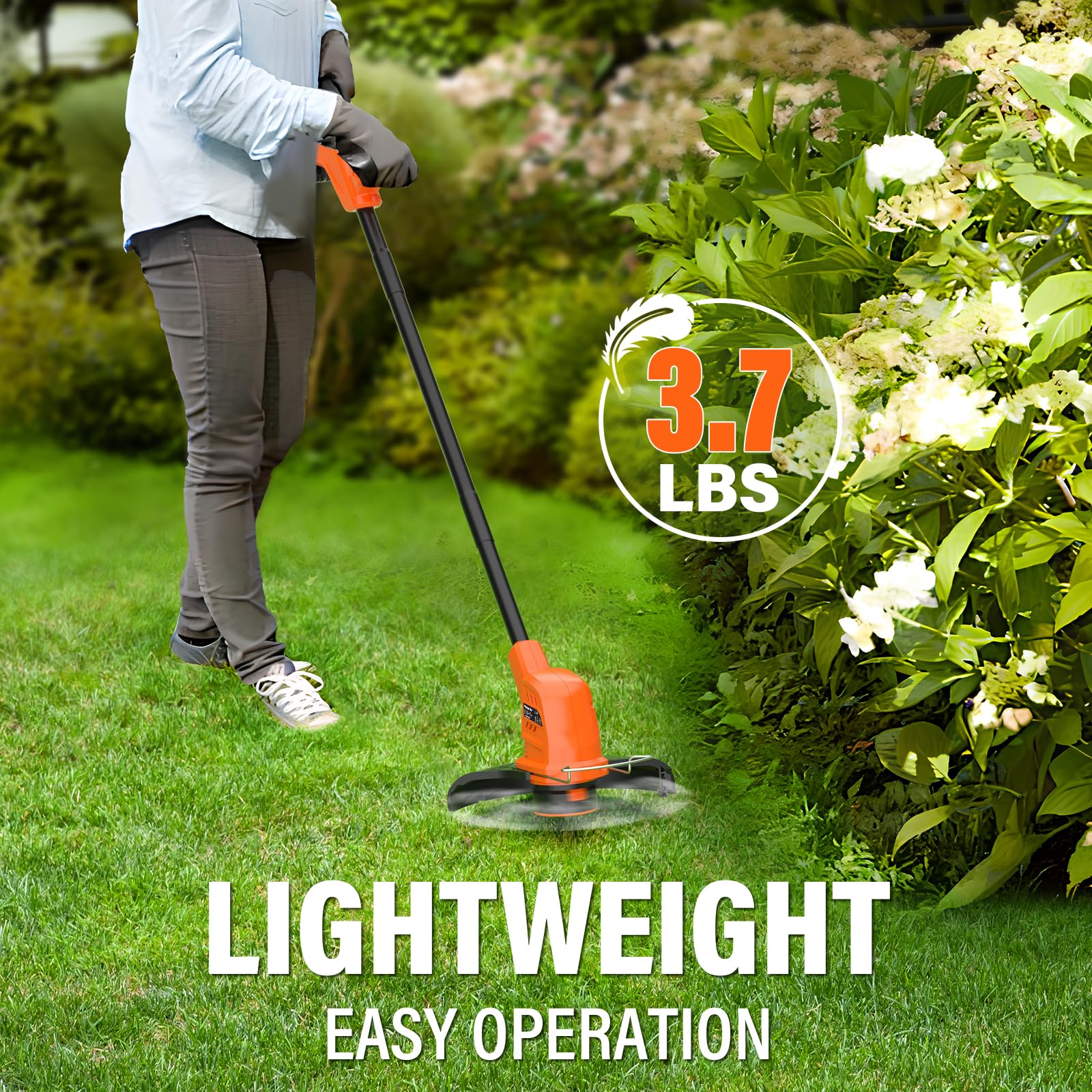 MAXLANDER 20V Cordless Weed Wacker - 10 Inch Lightweight Battery Powered String Trimmer & Edger with 8 Replacement Spool Trimmer Lines, Battery & Charger Included - Perfect for Lawn Care, Yard Maintenance & Garden Trimming
