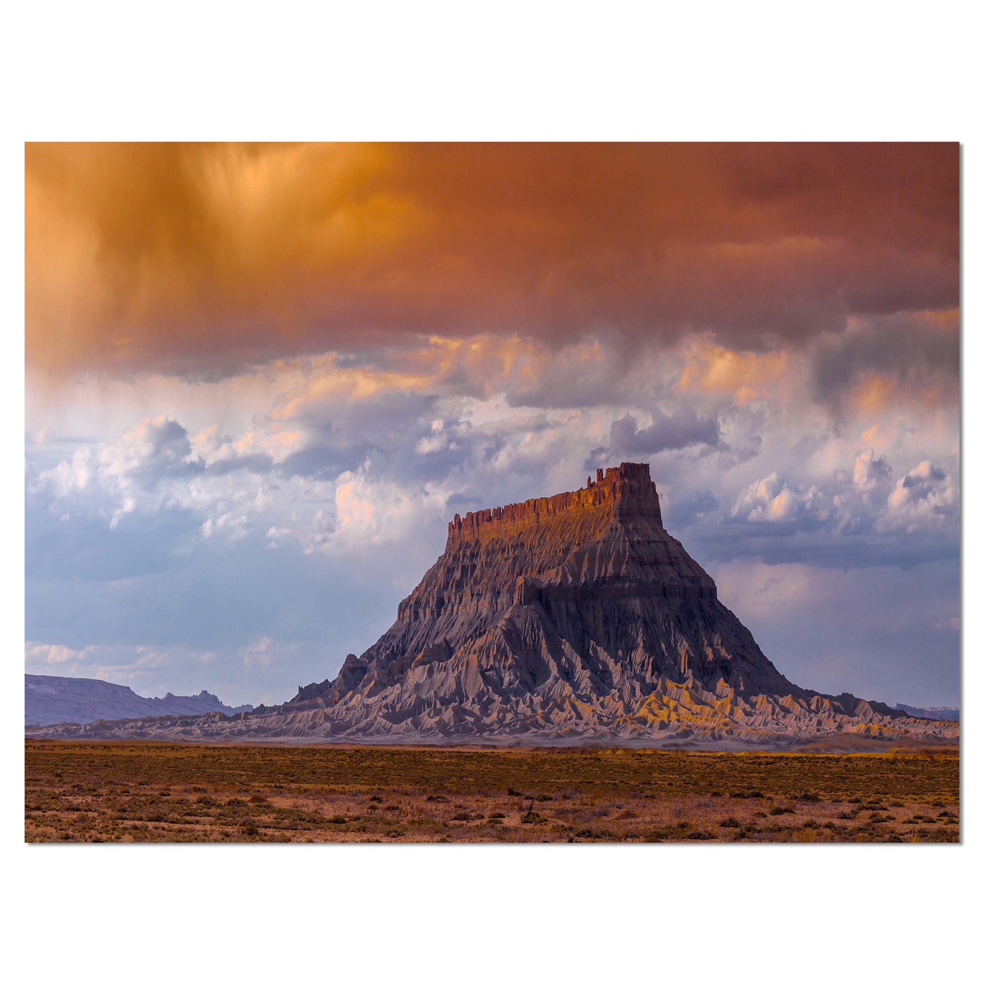 Utah Panoramic Landscape Canvas Wall Art - Stunning Factory Butte Scenery - Perfect for Living Room, Bedroom & Office Decor