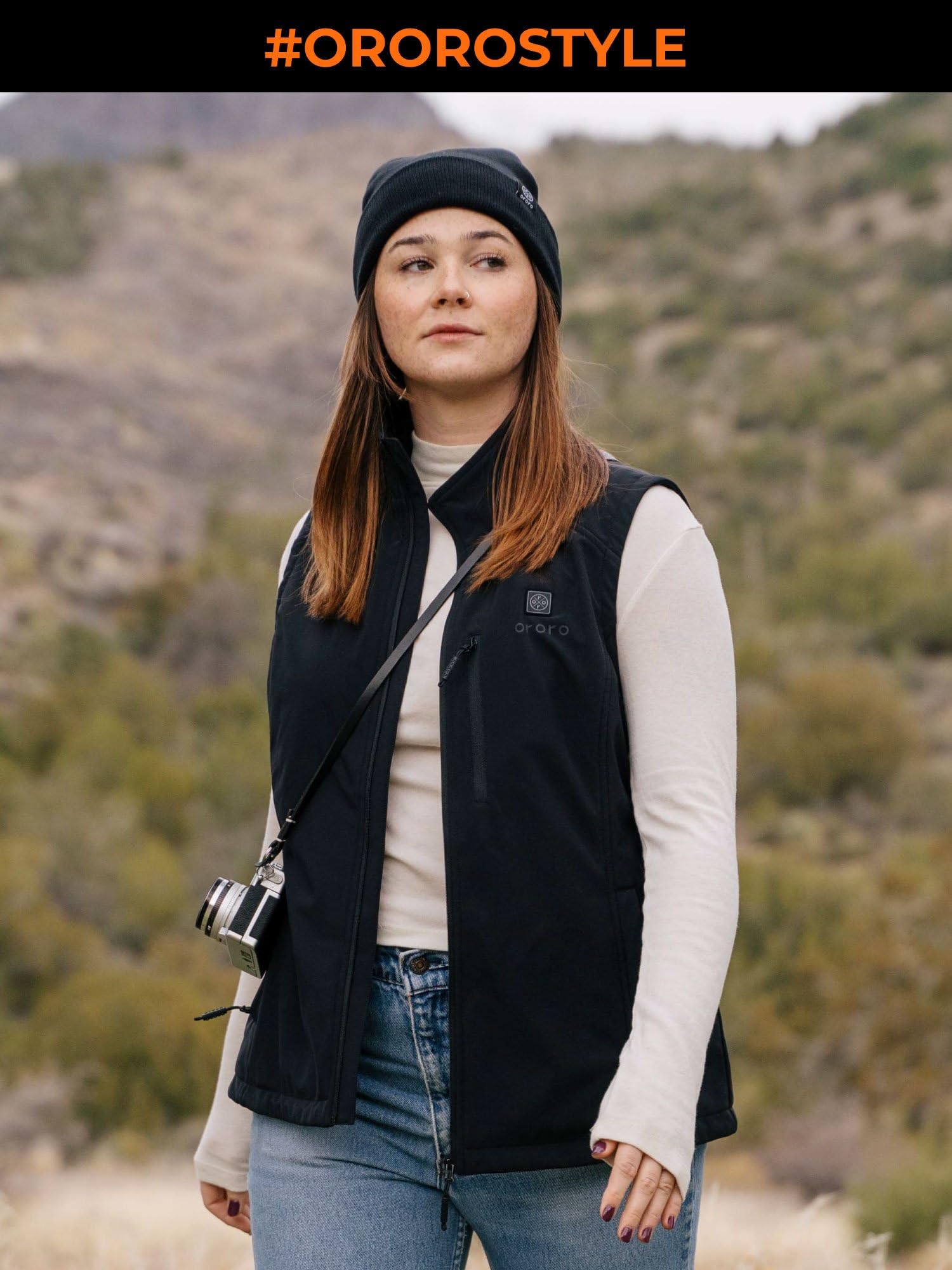 ORORO Women's Heated Softshell Jacket with Rechargeable Battery - Winter Warm Fleece Lined Vest for Golf, Hiking & Outdoor Activities (USB Charger Not Included) | Perfect for Cold Weather Sports & Commuting