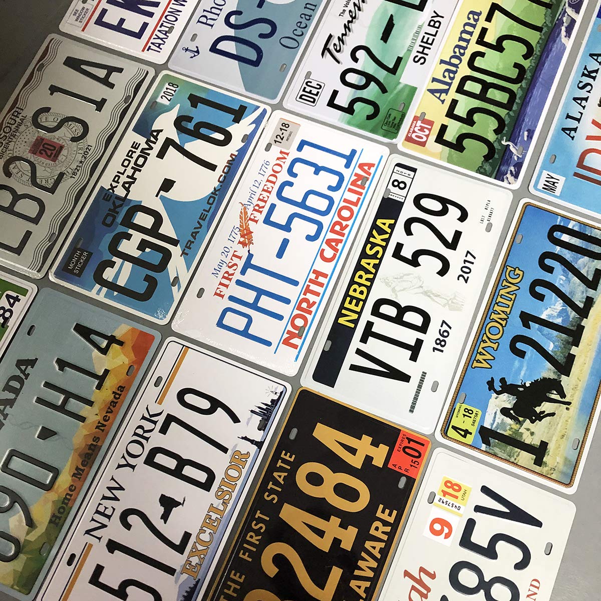 Replica License Plate Bundle - Embossed All 50 States Car Plates for Home Bar, Wall Decor, Garage & Man Cave - Perfect for Automotive Enthusiasts & Unique Gift Ideas
