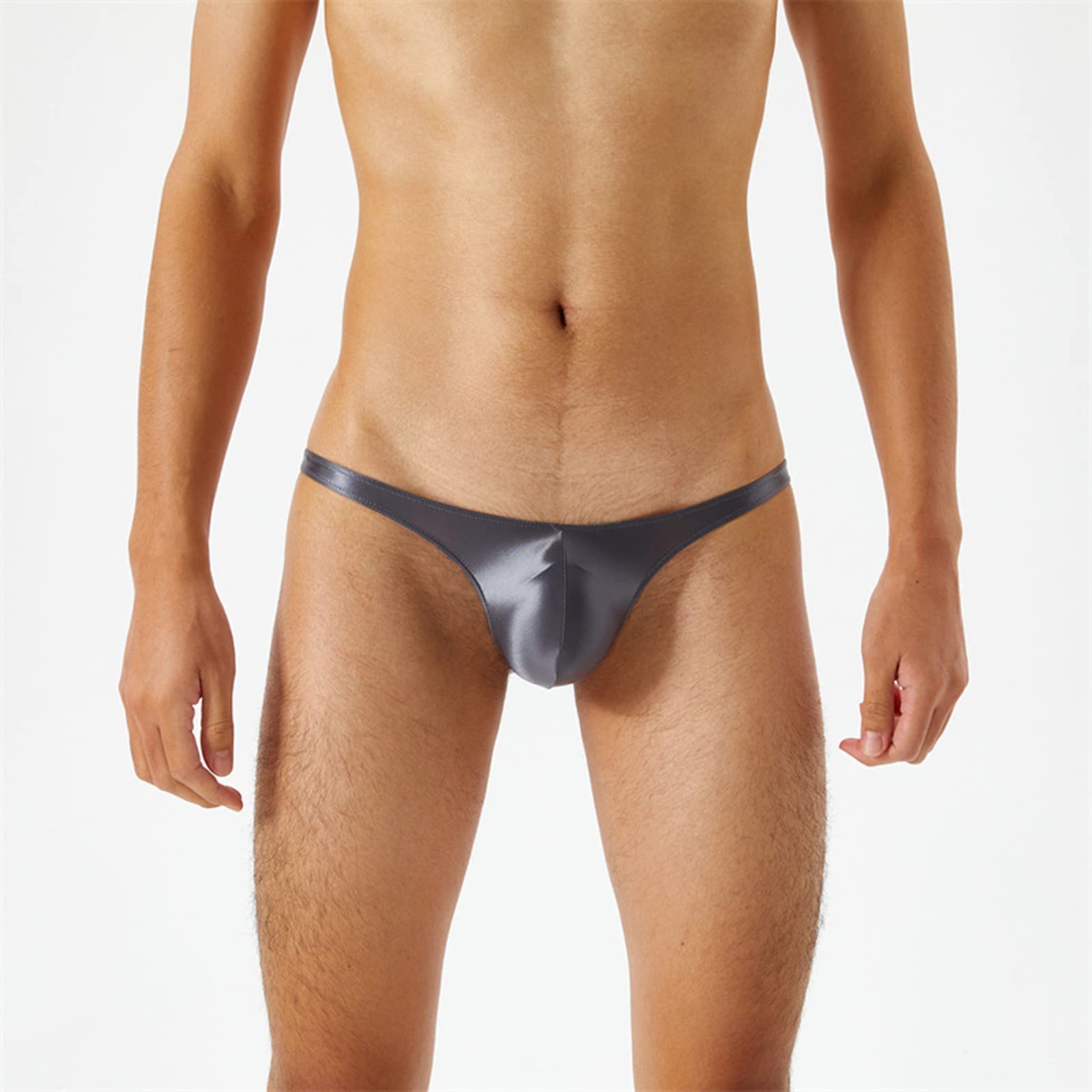 Sexy High Elastic Plus Size Men's Briefs - Seamless Glossy Silky Underwear with Transparent Design & Fart Absorbing Technology for Comfort & Confidence, Perfect for Everyday Wear & Special Occasions
