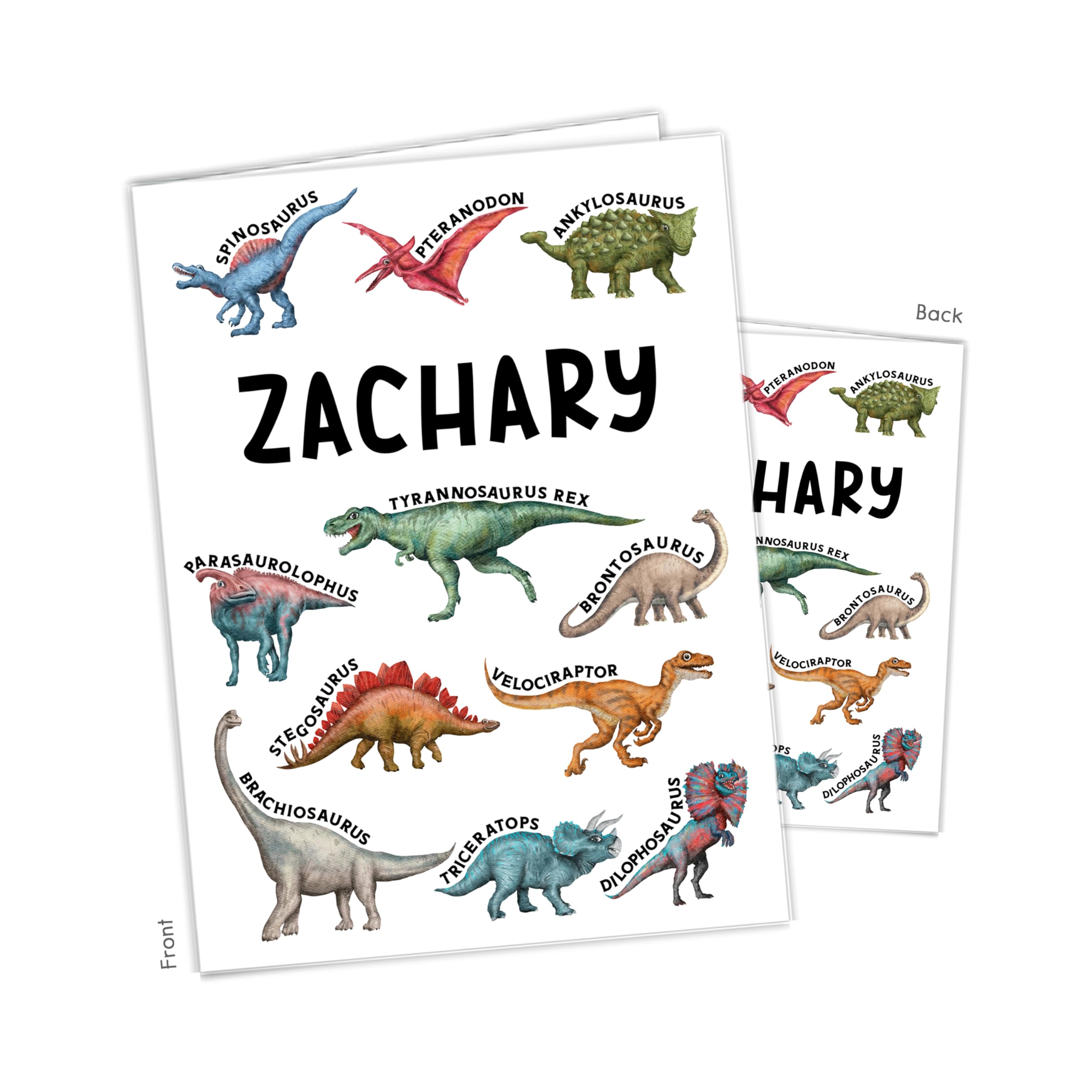 Custom Personalized Dinosaur Pocket Folder - Back to School Supplies for Kids, Teacher Gifts, Office & Birthday Presents for Boys & Girls | Perfect for School, Work & Party Favors