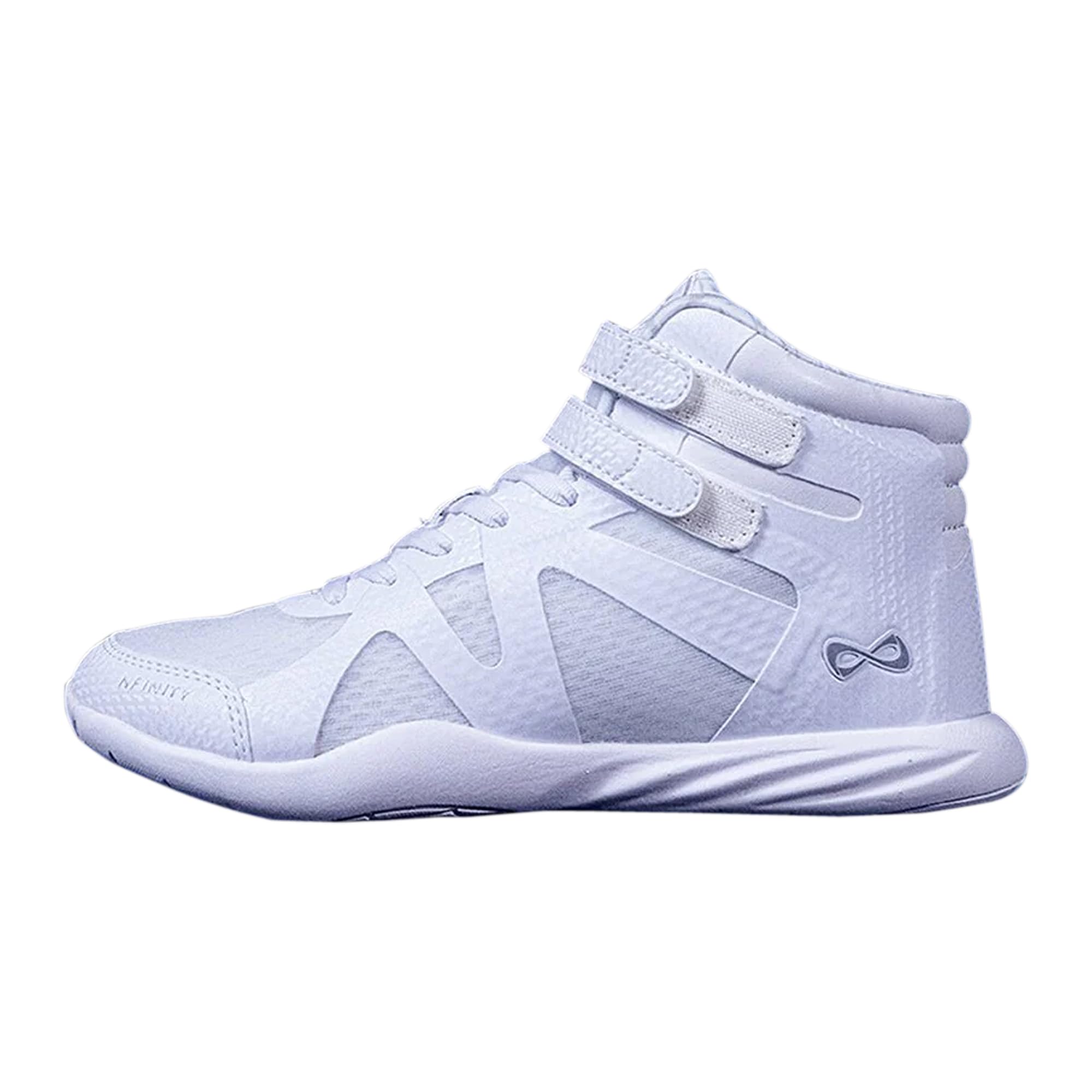 Nfinity White Mid Top Cheerleading Shoes - Lightweight & Supportive for Competitive Cheer, Dance, and Gymnastics Performance