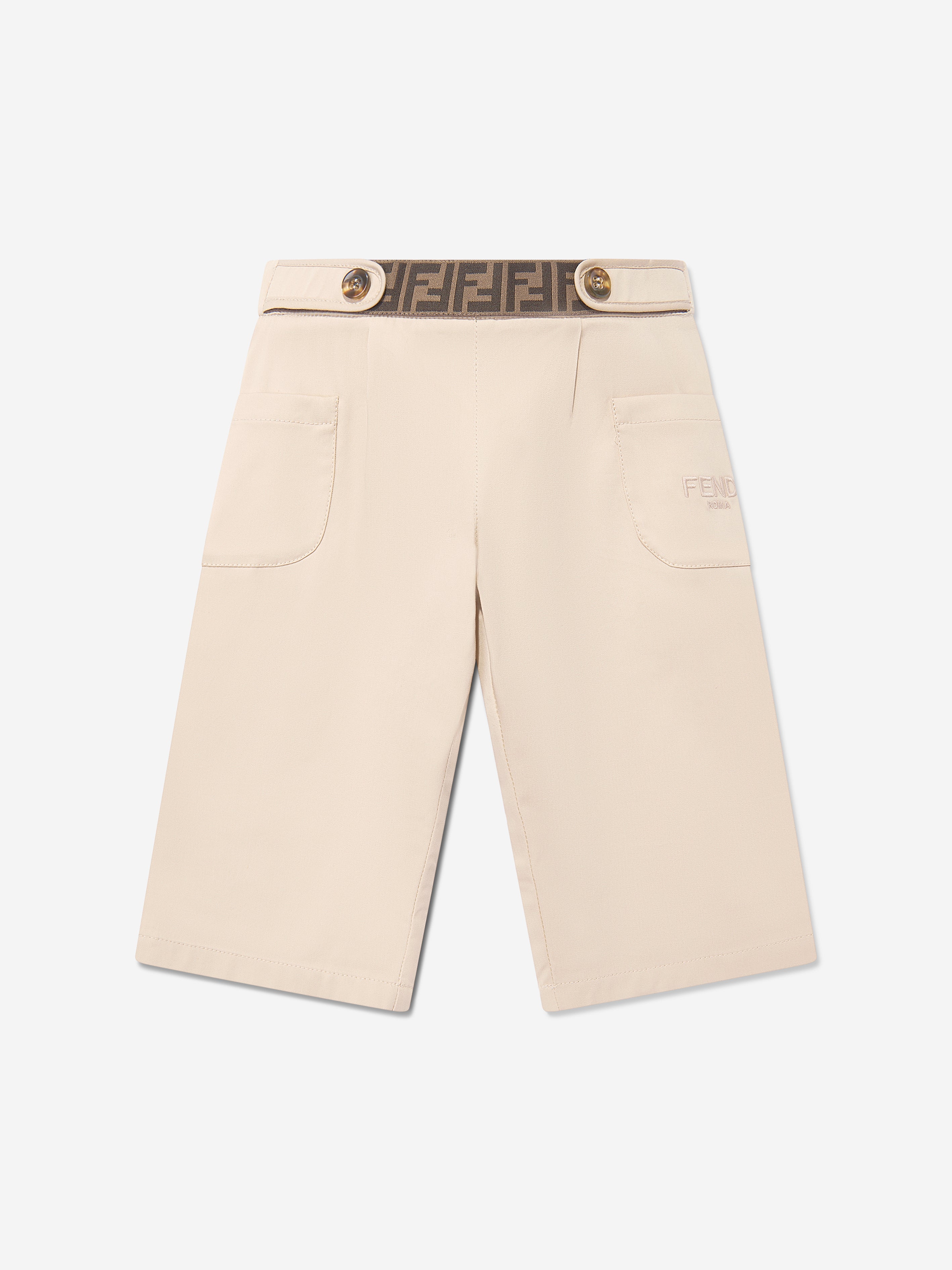 Stylish Beige Stretch Gabardine Pants for Baby Girls - Soft & Comfortable Toddler Pants for Playtime, Daycare & Special Occasions