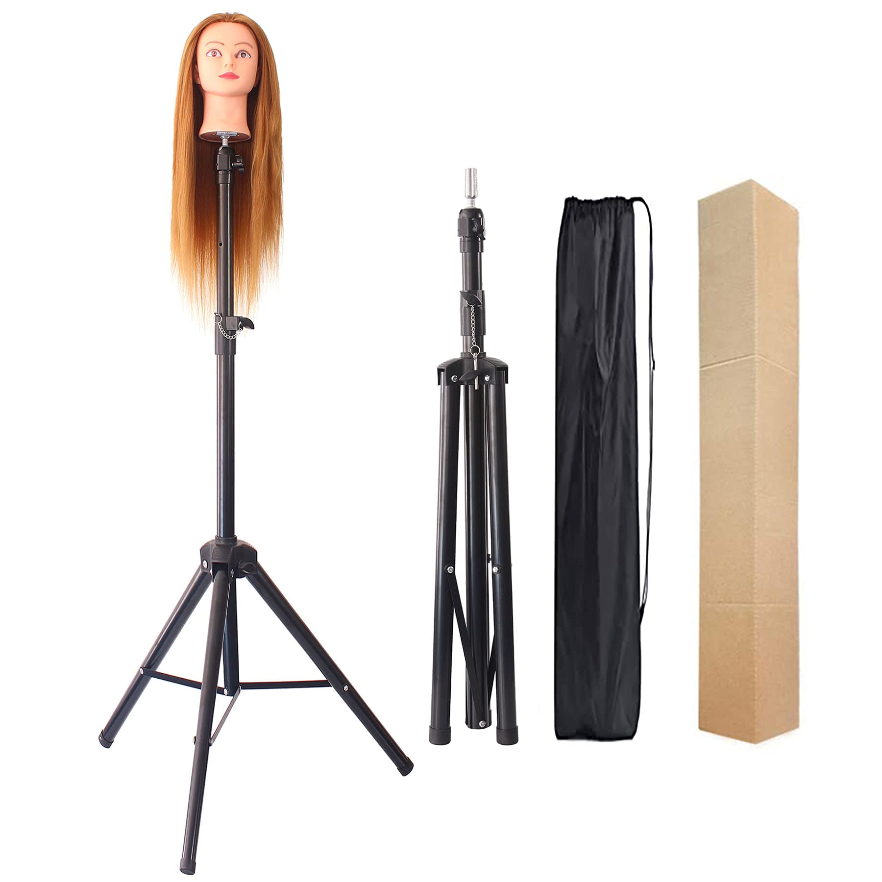 VIVIAN Heavy Duty Adjustable Metal Wig Stand Tripod - Mannequin Head Holder for Cosmetology, Hairdressing Training & Wig Styling - Perfect for Salon, Home Use & Professional Stylists
