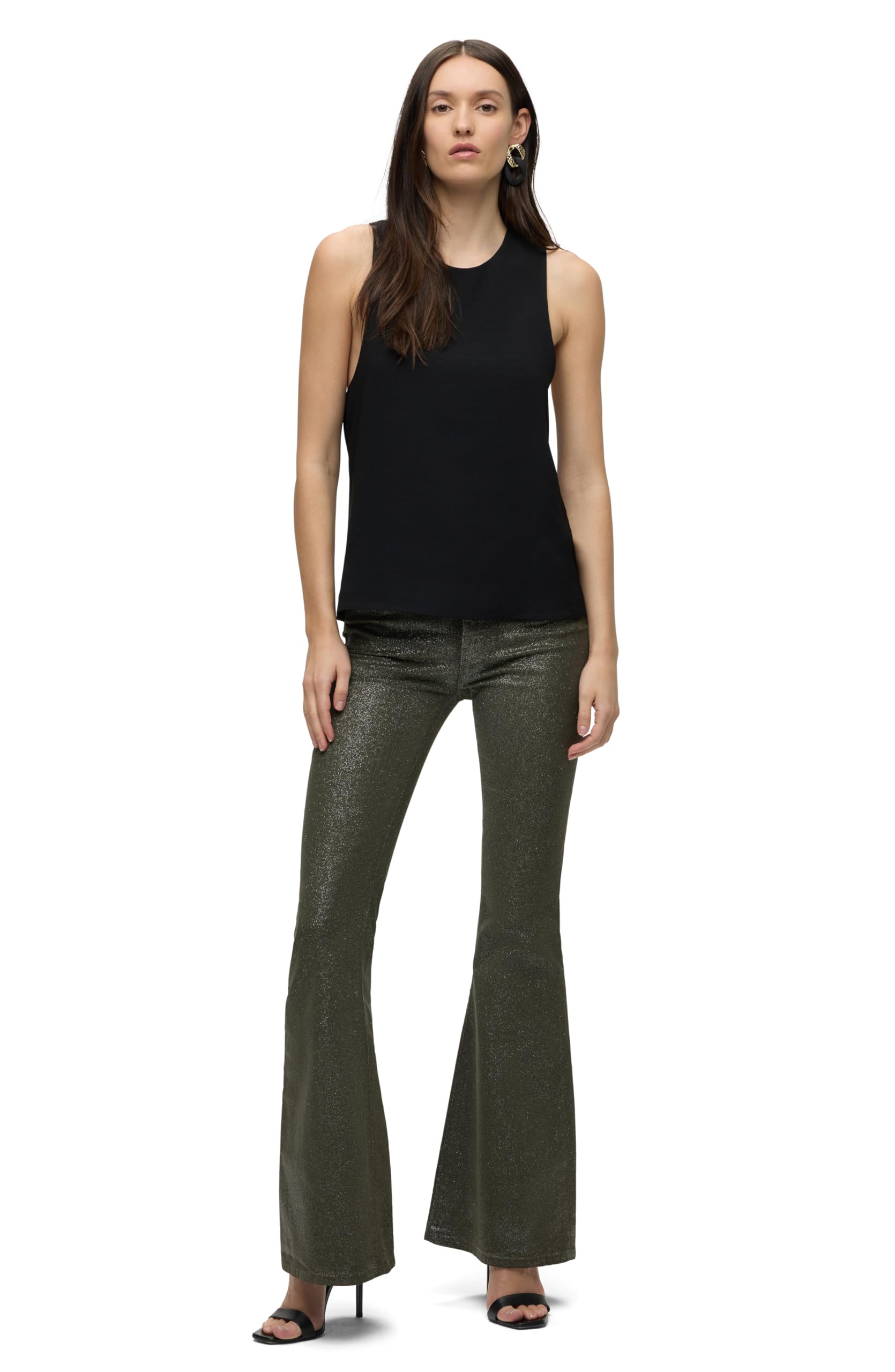 HUDSON Women's High Neck Twist Back Woven Tank Top - Breathable Summer Blouse for Casual Outings, Beach Cover-Up & Layering Staple
