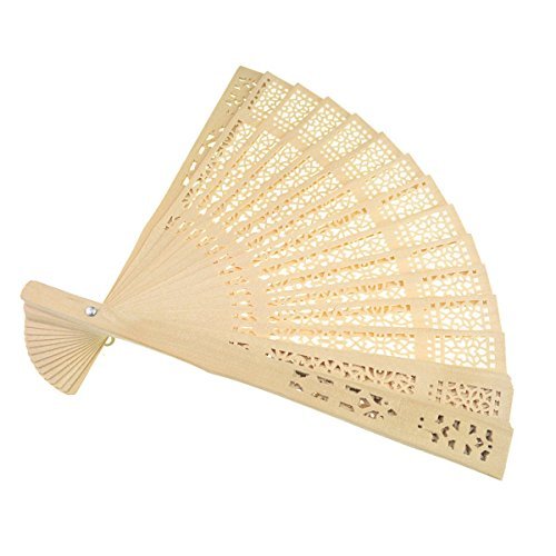 Premium Sandalwood Hand Fans (24-Piece Set) - Elegant Wedding Favors for Guests, Bridal Shower Gifts, and Asian-Themed Events