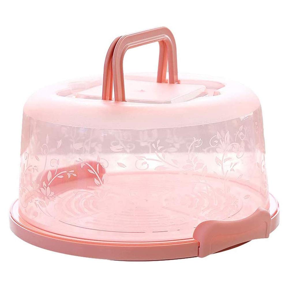 Plastic Cake Carrier with Handle - Portable Transparent Cake Storage Box with Lid for 6-8 Inch Cakes, Cupcakes & Muffins | Food Preservation Container for Refrigerator | Perfect for Birthday Parties, Picnics & Baking Storage