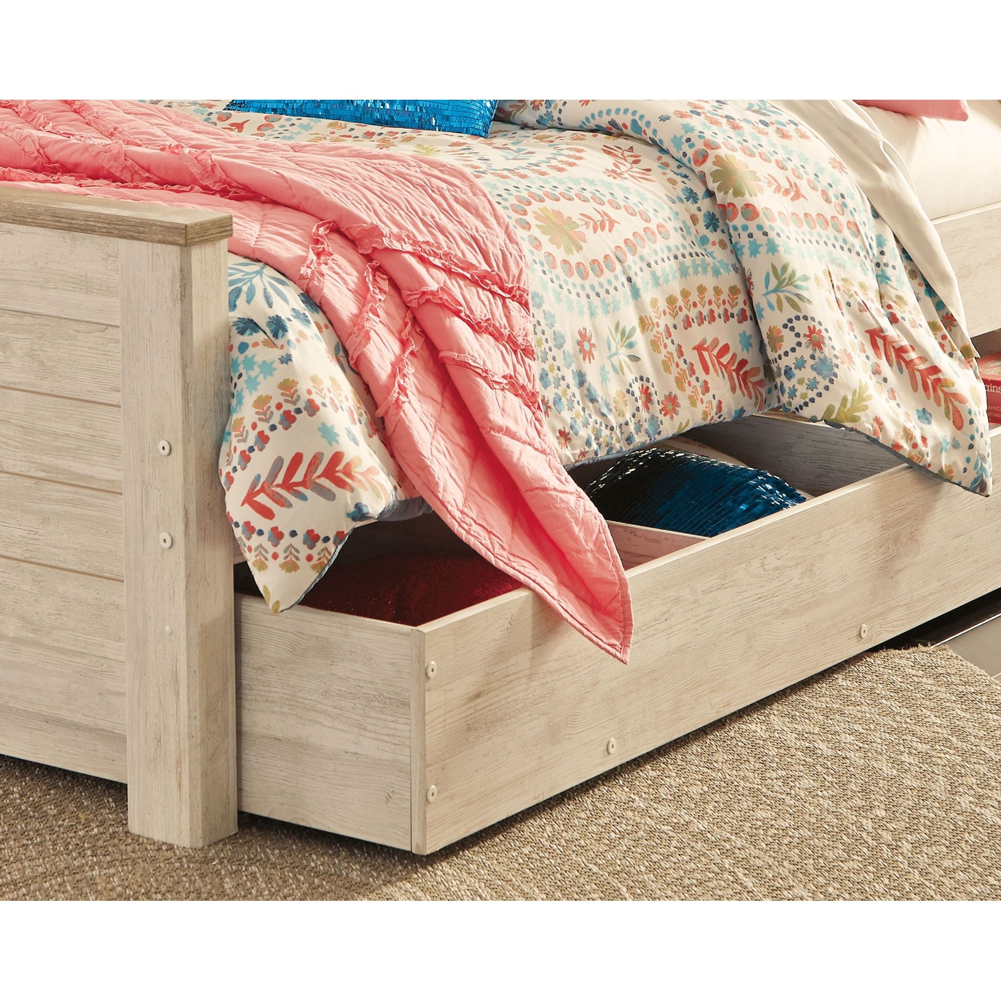 Ashley Trinell Twin Bed Frame with Headboard - Modern Wooden Platform Bed for Kids & Teens - Perfect for Small Bedrooms, Dorm Rooms & Guest Rooms