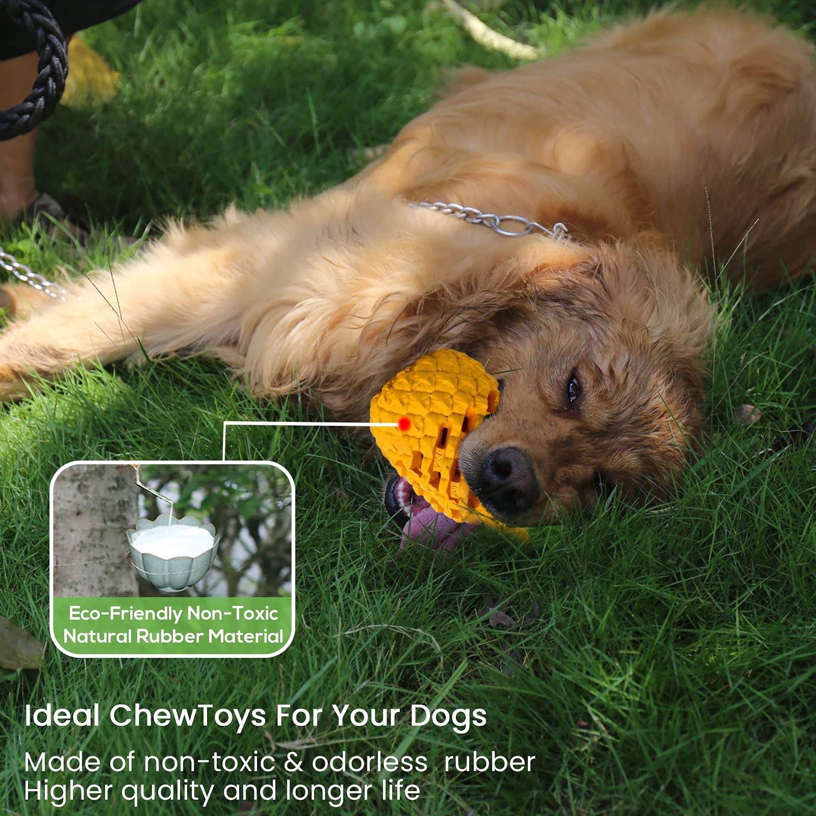 **Durable Indestructible Dog Chew Toys for Aggressive Chewers – Large & Medium Breed Tough Pineapple-Shaped Dental Cleaning & Treat Dispensing Toy – Perfect for Playtime & Teeth Cleaning**