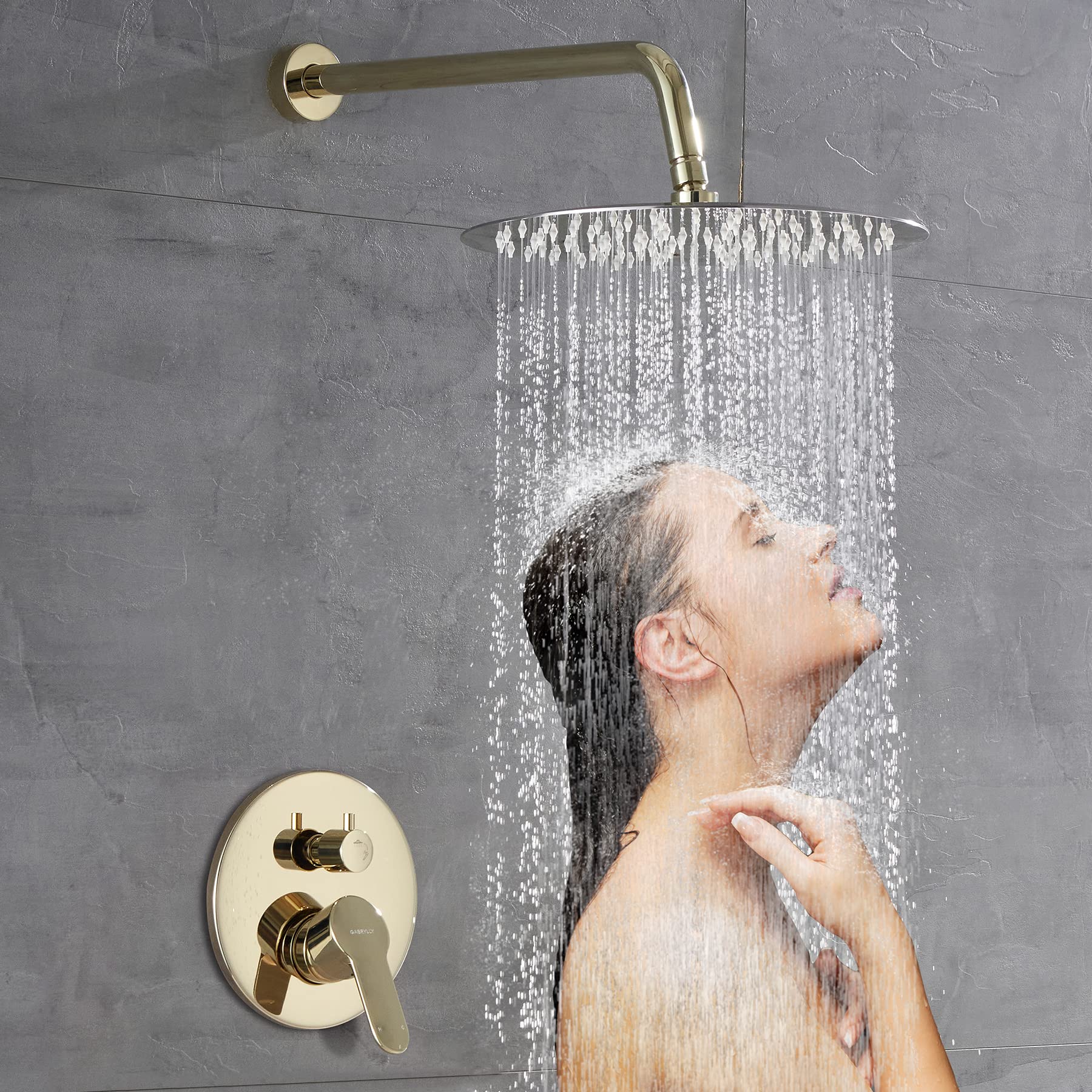 Premium Polished Gold Shower System - 12