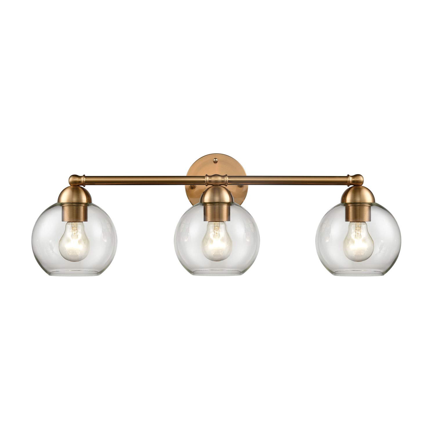 Stylish Astoria 3-Light Bathroom Vanity Light Fixture in Satin Gold Finish - Perfect for Modern Bathrooms & Powder Rooms